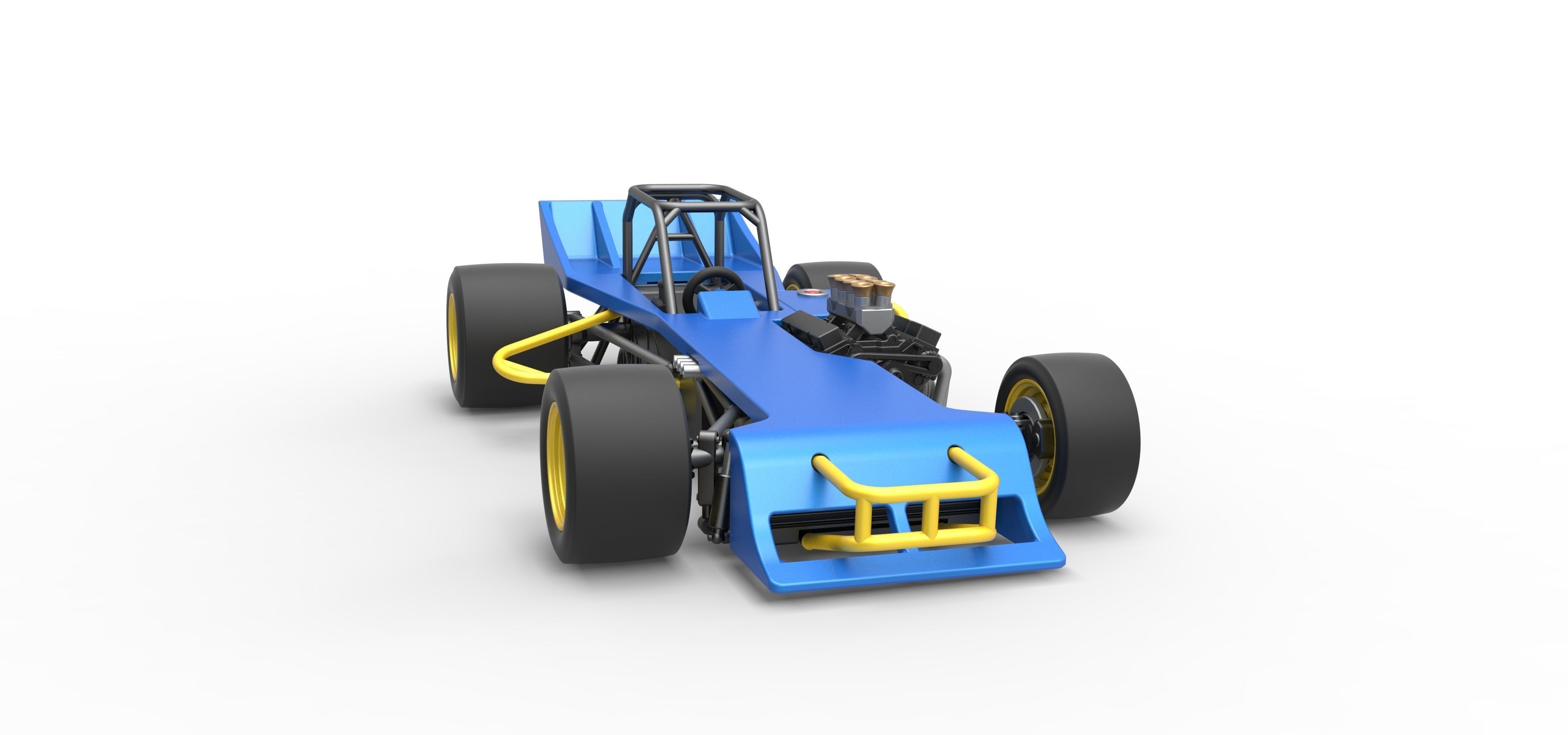 Supermodified front engine race car Scale 1 to 25 3D print model_24