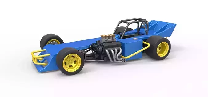 Supermodified front engine race car Scale 1 to 25 3D print model