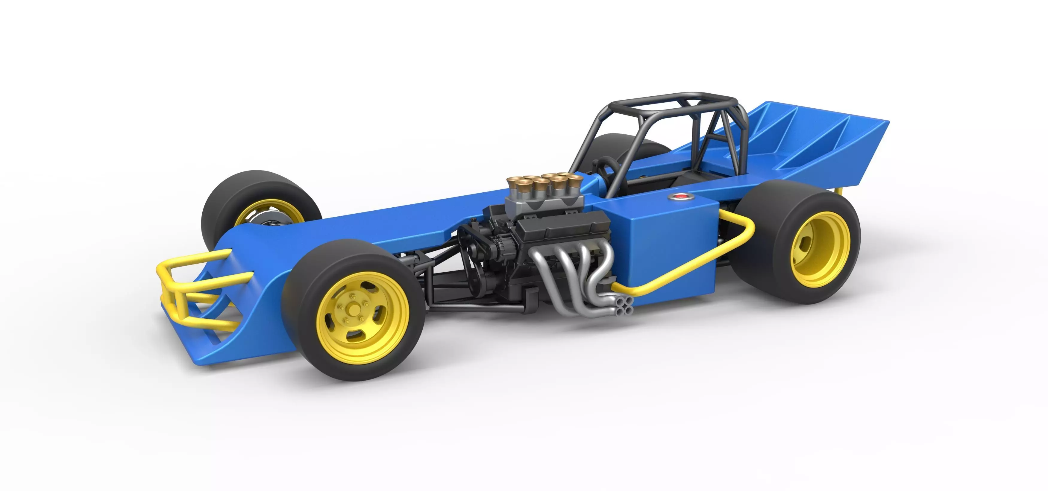 Supermodified front engine race car Scale 1 to 25 3D print model_0