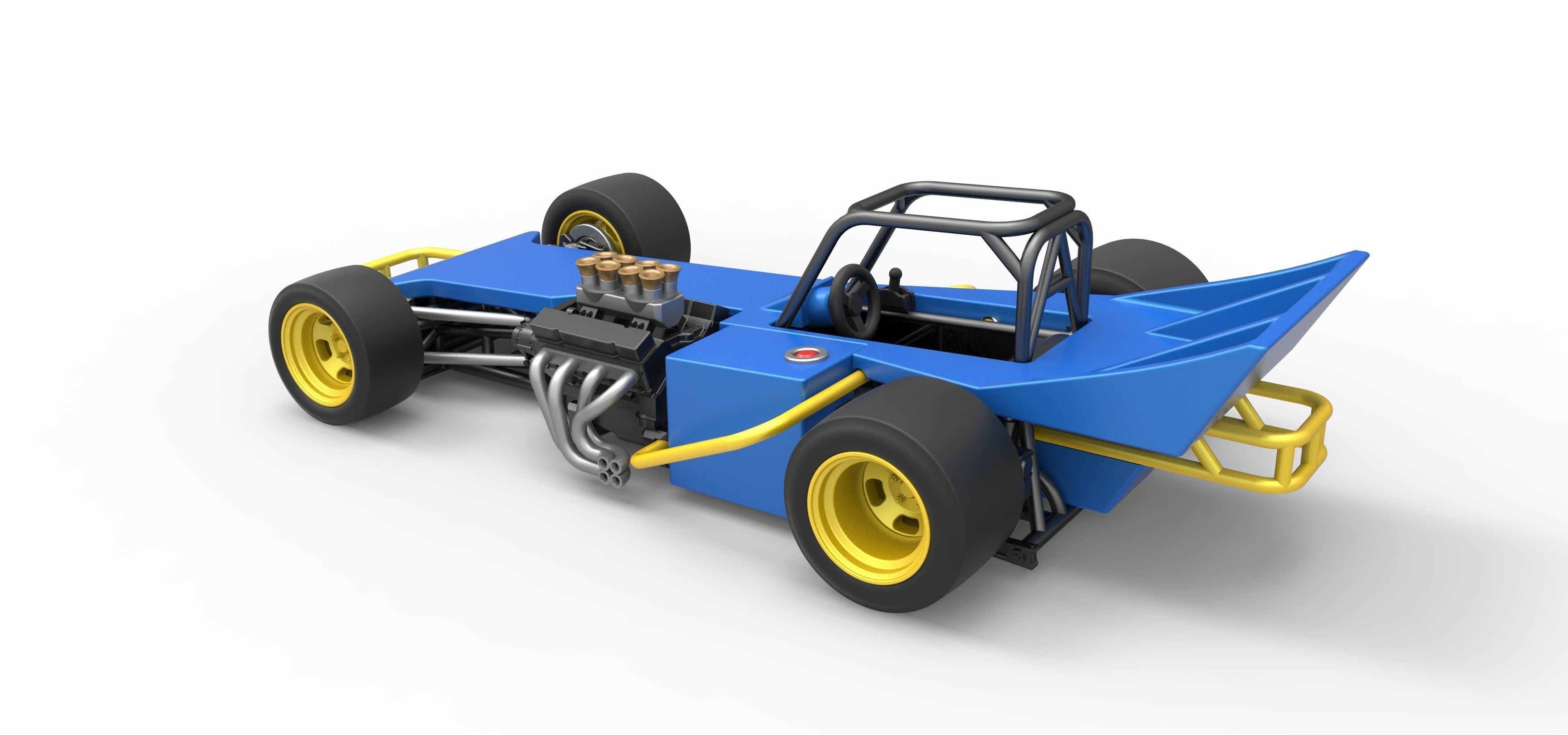 Supermodified front engine race car Scale 1 to 25 3D print model_12