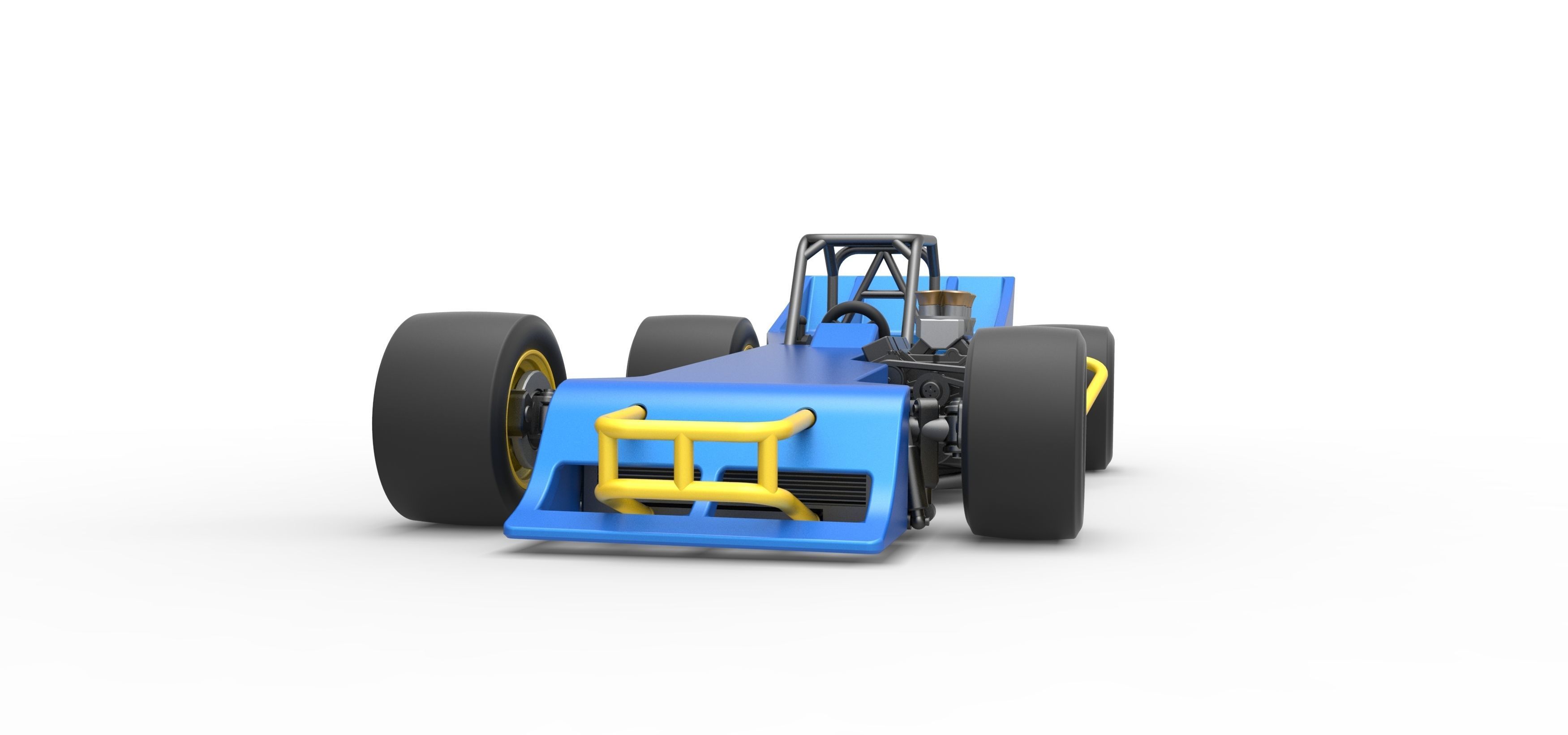 Supermodified front engine race car Scale 1 to 25 3D print model_6