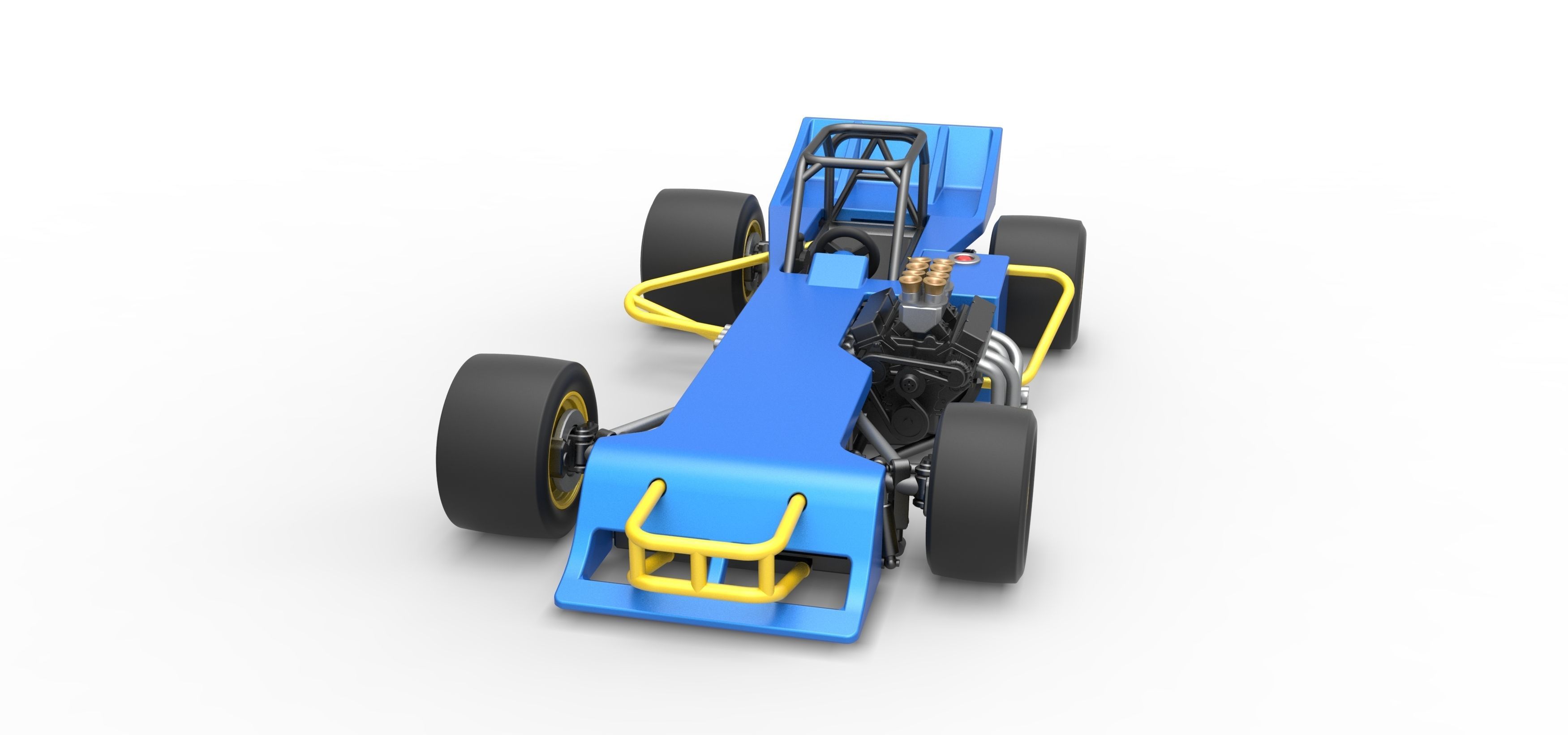 Supermodified front engine race car Scale 1 to 25 3D print model_5