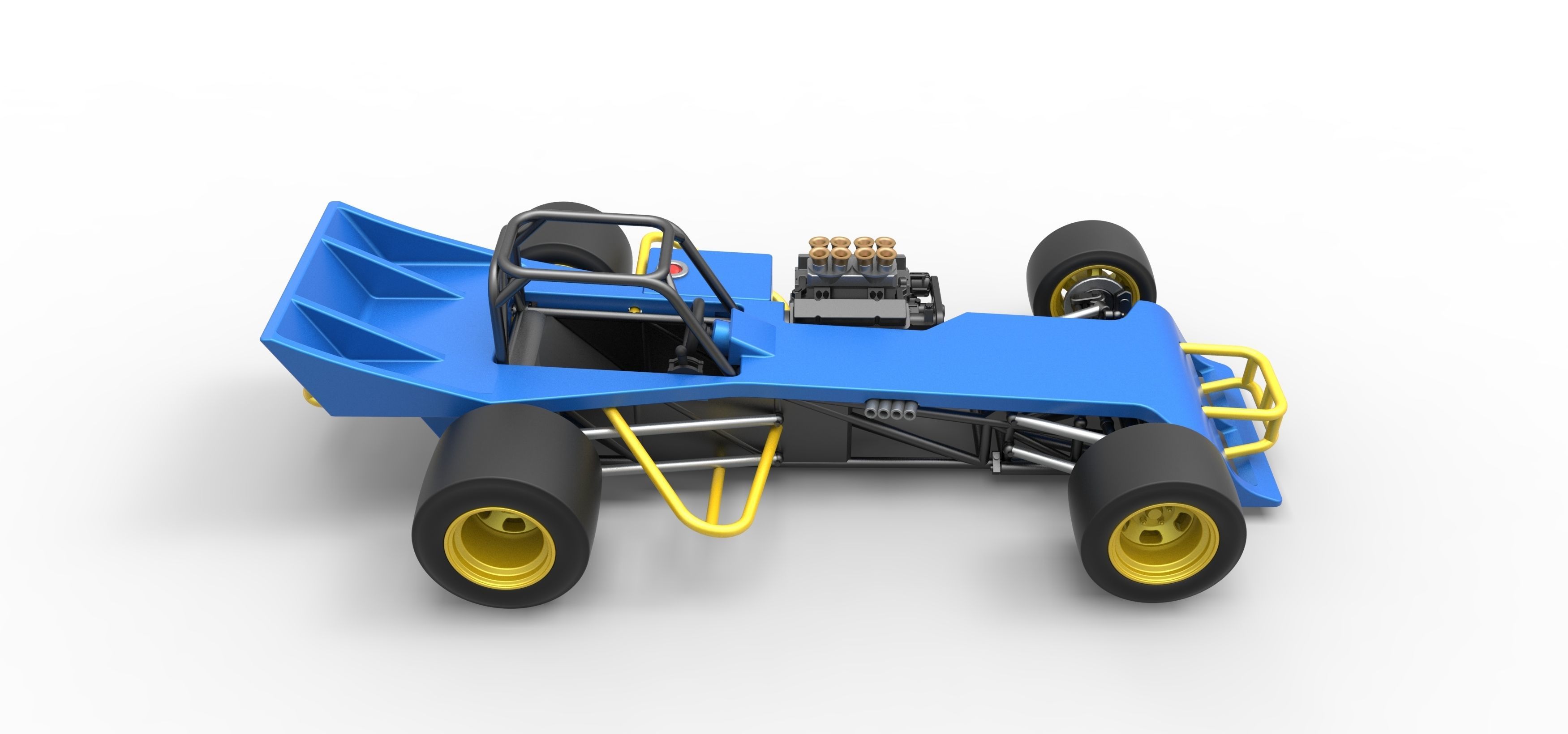 Supermodified front engine race car Scale 1 to 25 3D print model_21