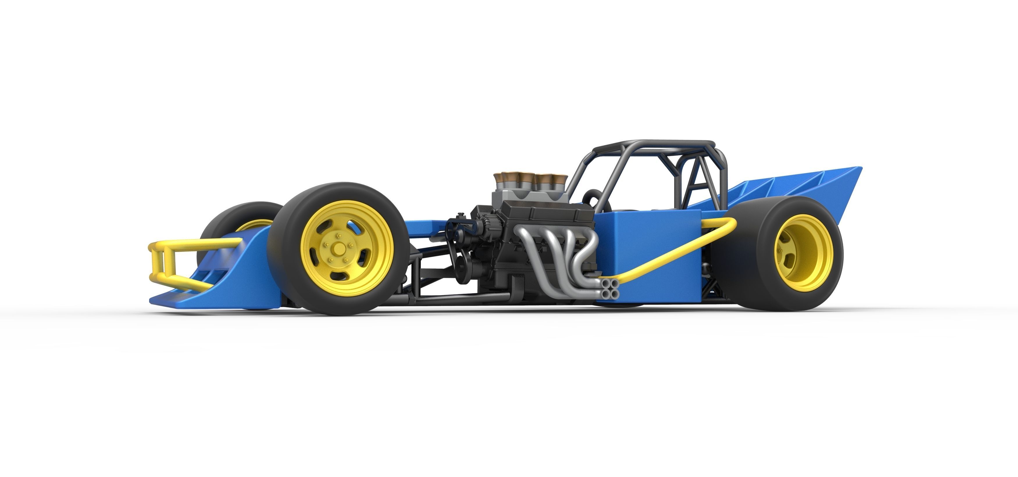 Supermodified front engine race car Scale 1 to 25 3D print model_2