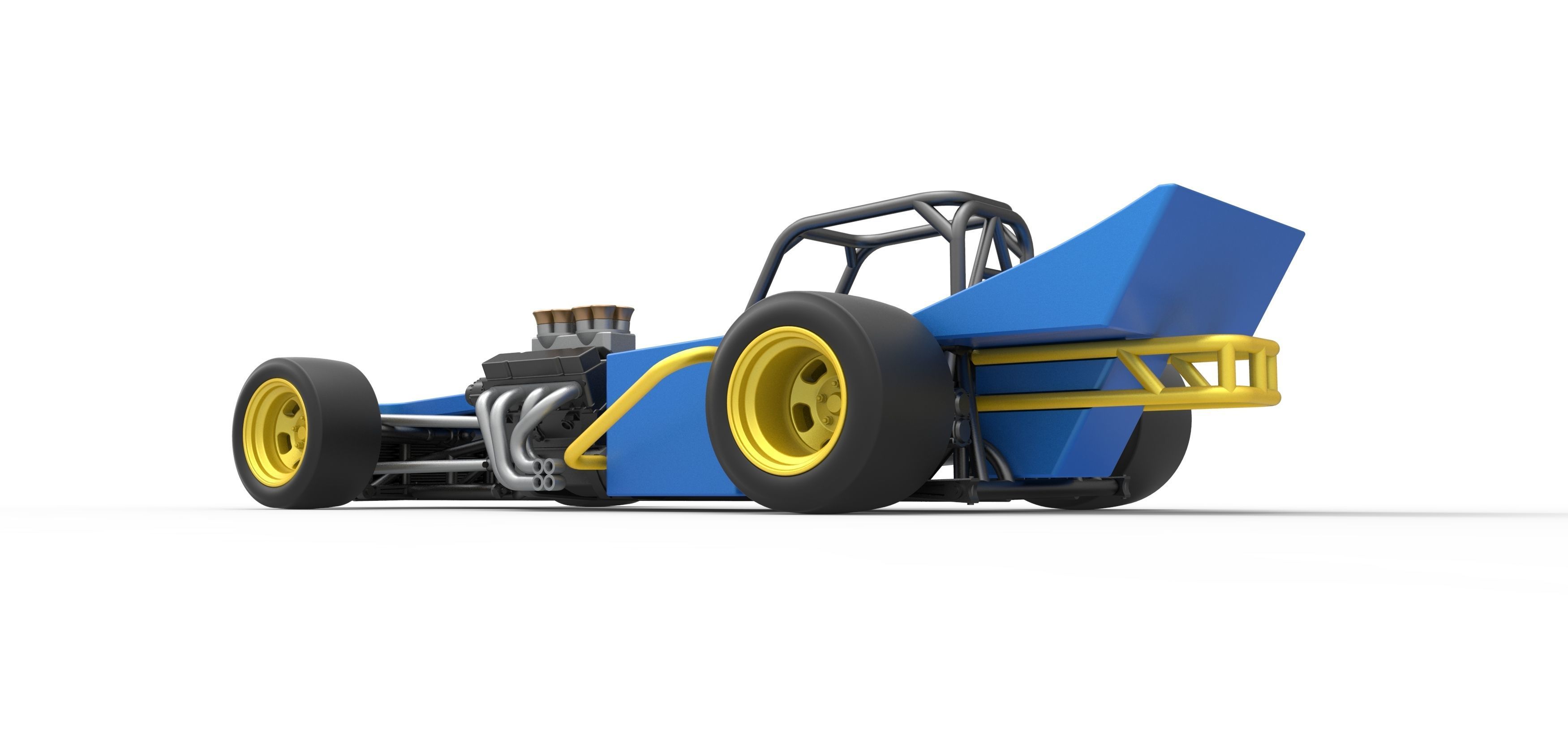 Supermodified front engine race car Scale 1 to 25 3D print model_13