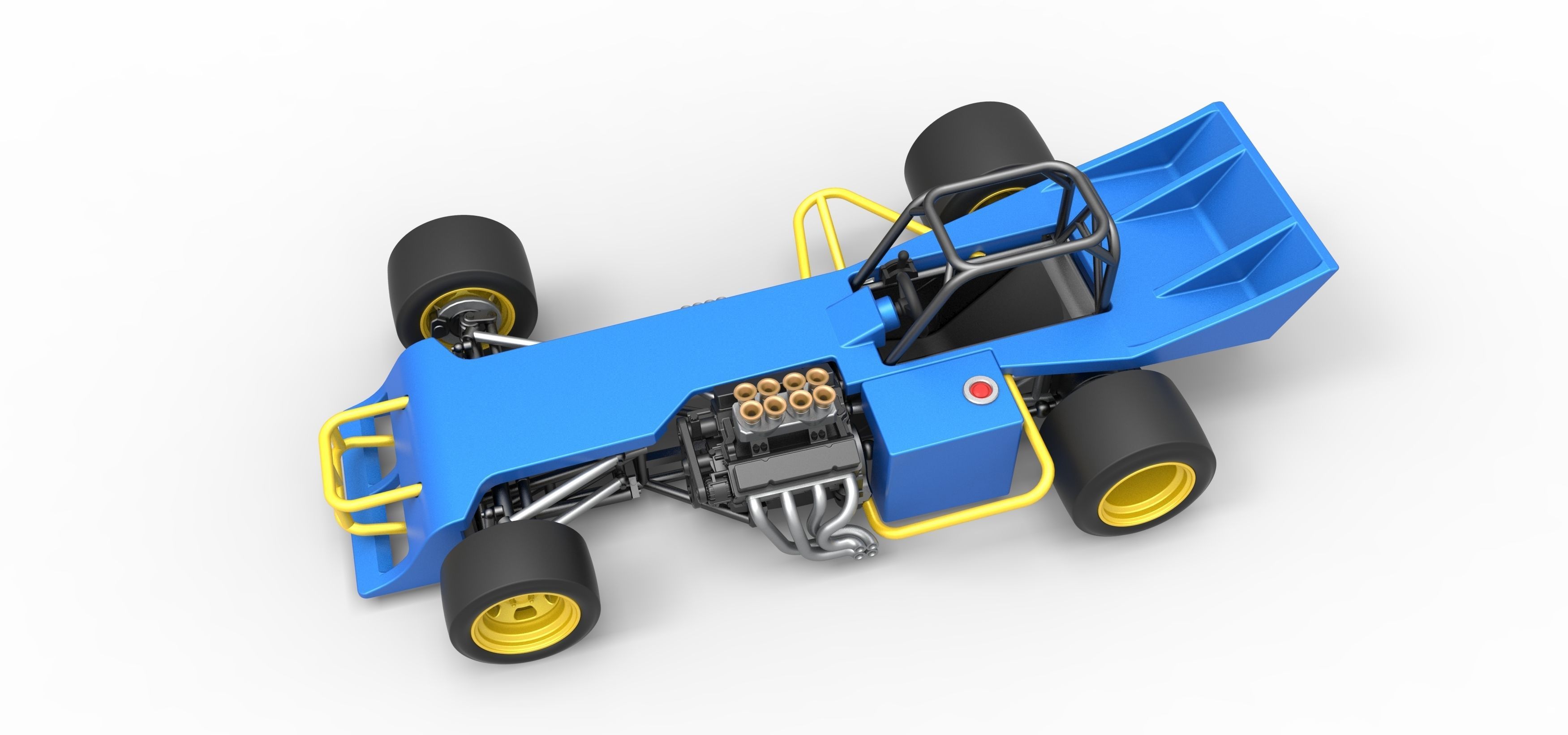 Supermodified front engine race car Scale 1 to 25 3D print model_4