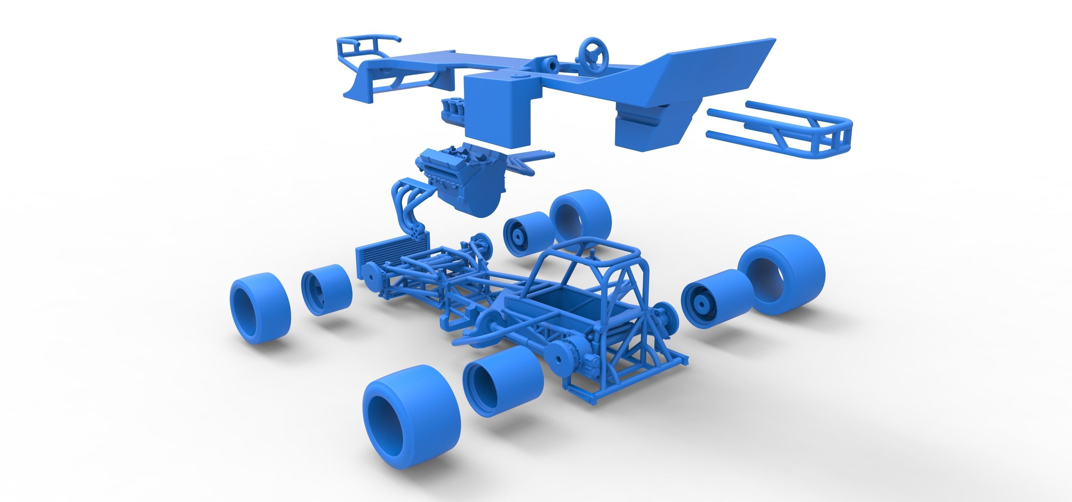 Supermodified front engine race car Scale 1 to 25 3D print model_57