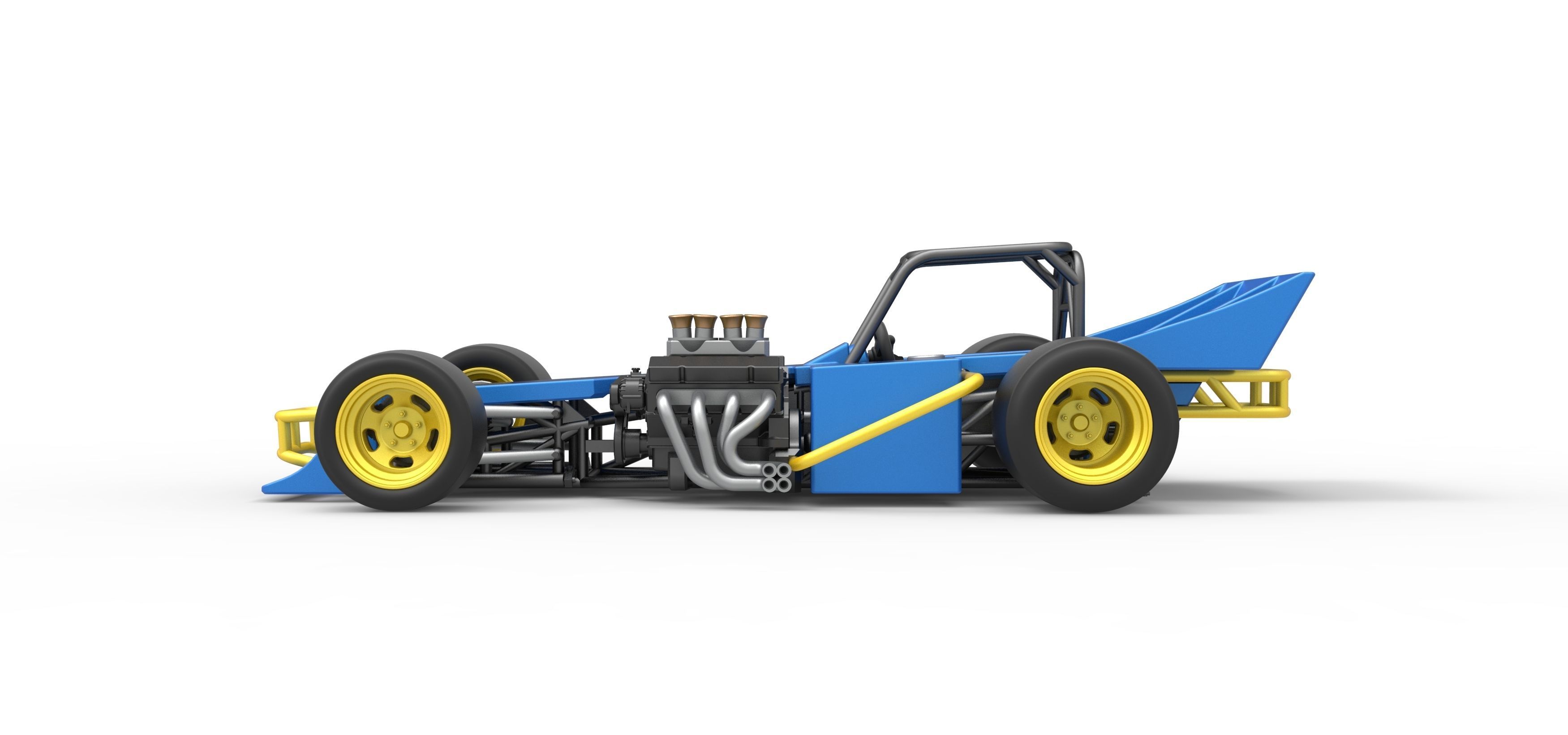Supermodified front engine race car Scale 1 to 25 3D print model_9