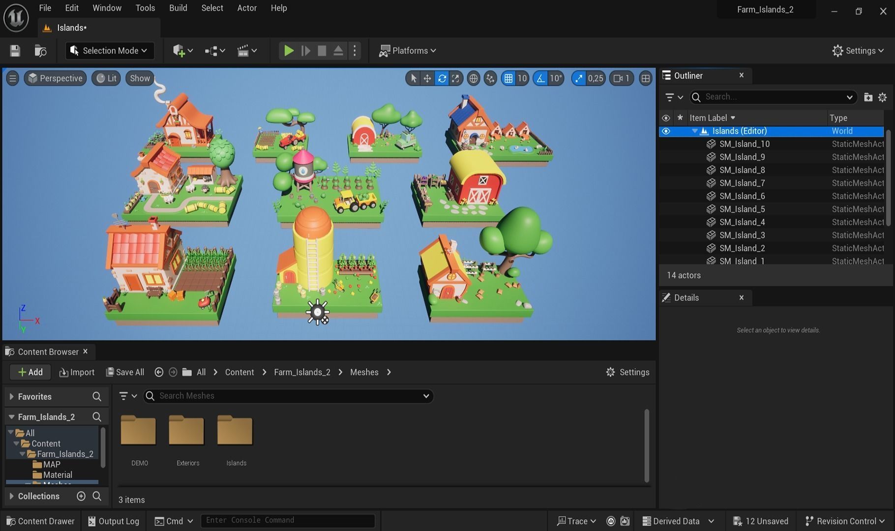 Cartoon Farm Islands Exteriors 2 Low-poly 3D model_17