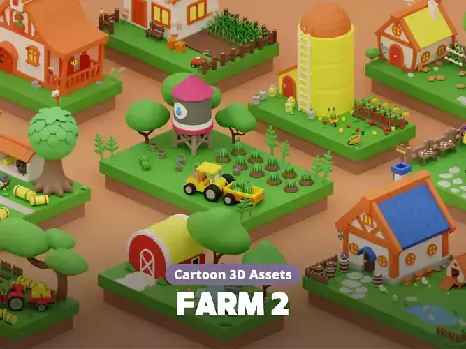 Cartoon Farm Islands Exteriors 2