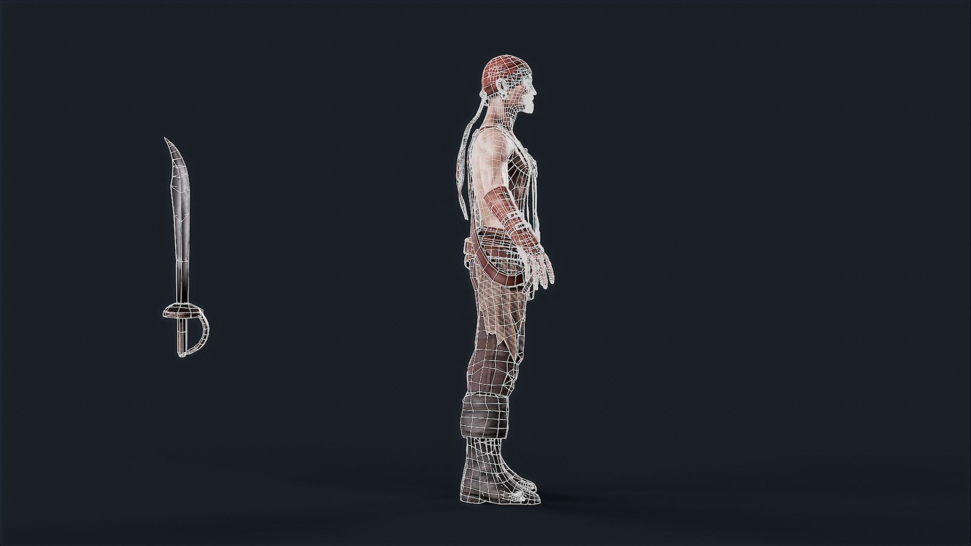 Pirate 1 A pose Low-poly character redy for game Low-poly 3D model_14