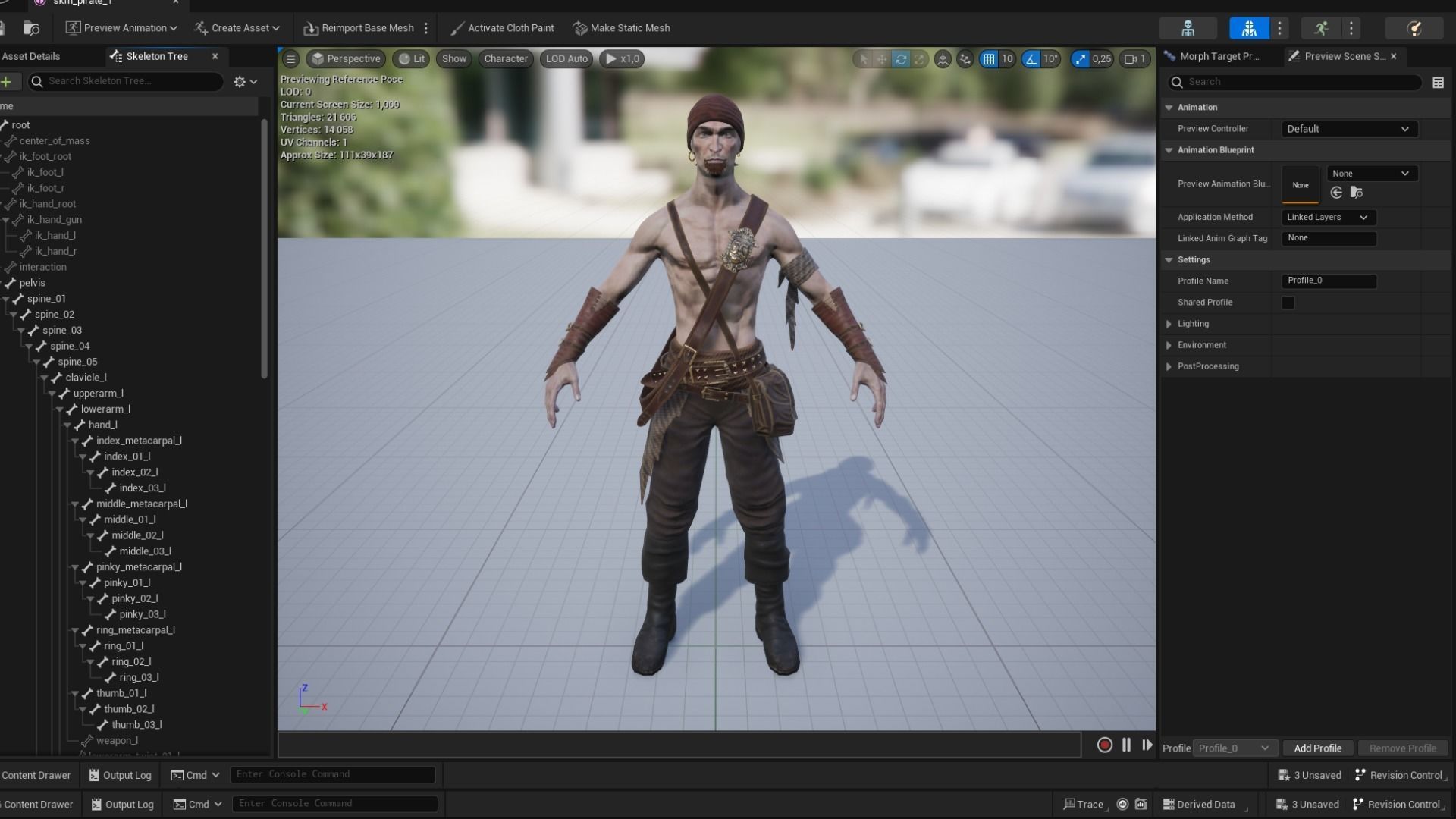 Pirate 1 A pose Low-poly character redy for game Low-poly 3D model_16