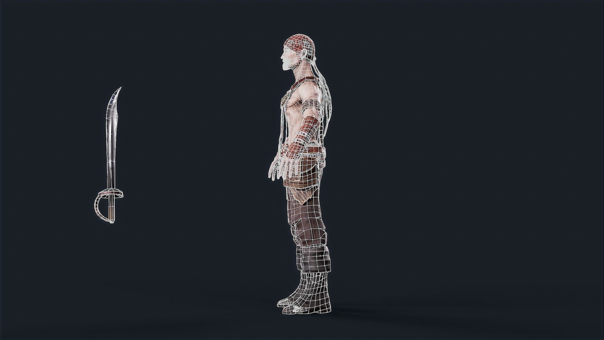 Pirate 1 A pose Low-poly character redy for game Low-poly 3D model_15