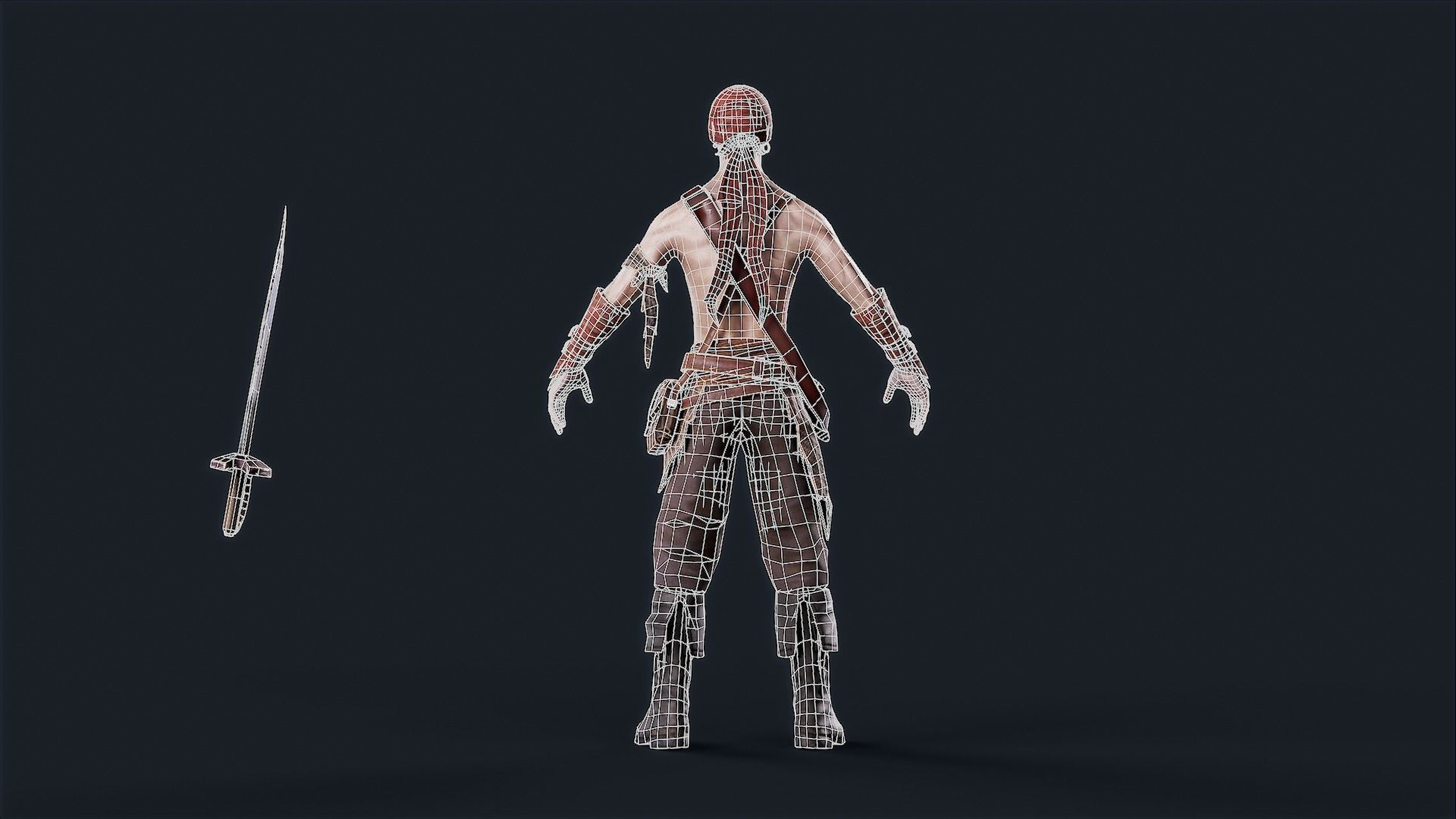 Pirate 1 A pose Low-poly character redy for game Low-poly 3D model_13