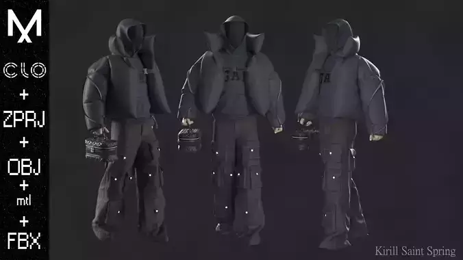 New Men s Clothing Marvelous designer Clo3d OBJ mtl FBX ZPRJ