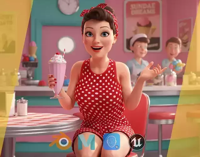 Mother woman  Stylized Cute Girl