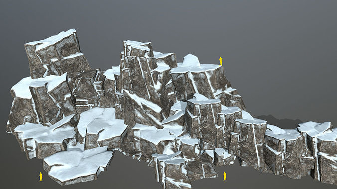 snow rocks Low-poly 3D model