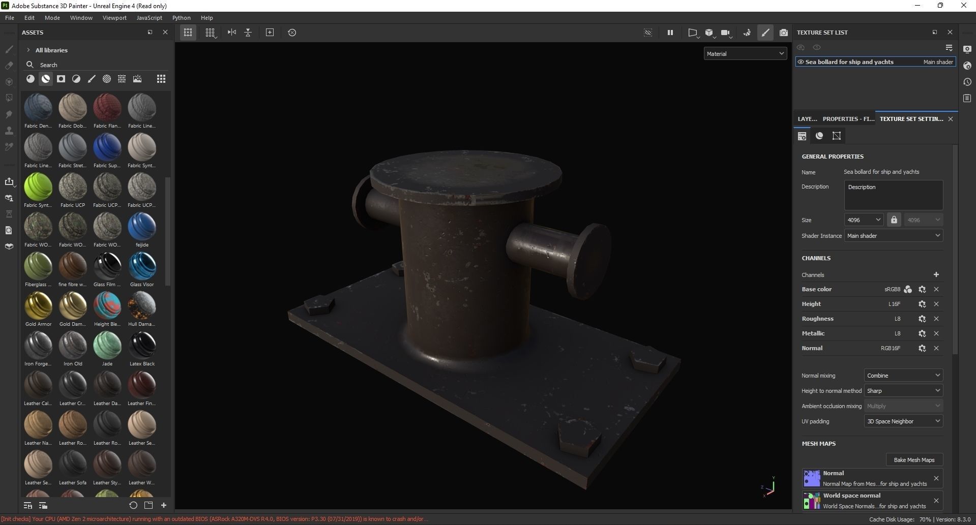 Sea bollard for ship and yachts 3D Model Low-poly 3D model_7