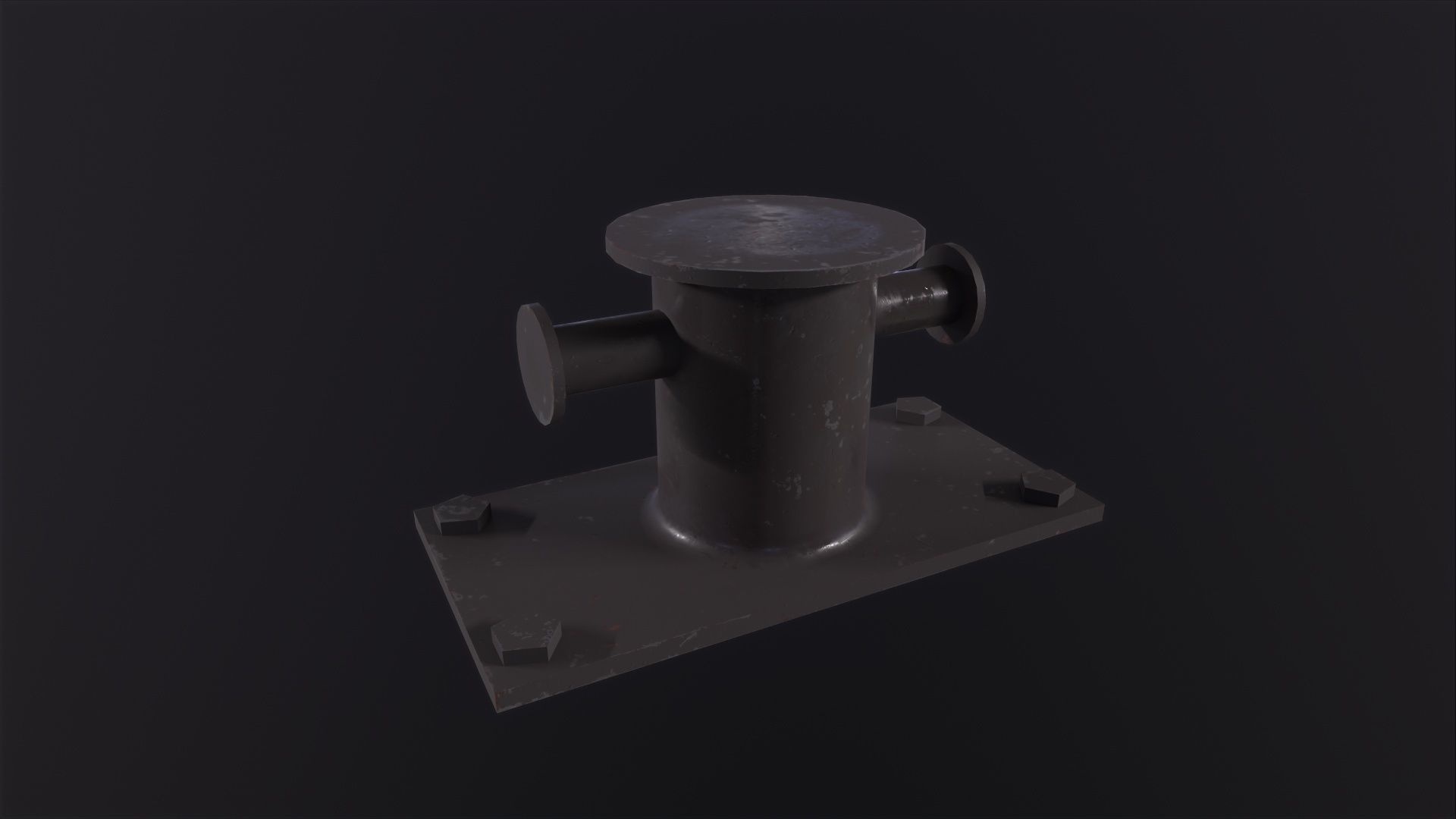 Sea bollard for ship and yachts 3D Model Low-poly 3D model_2