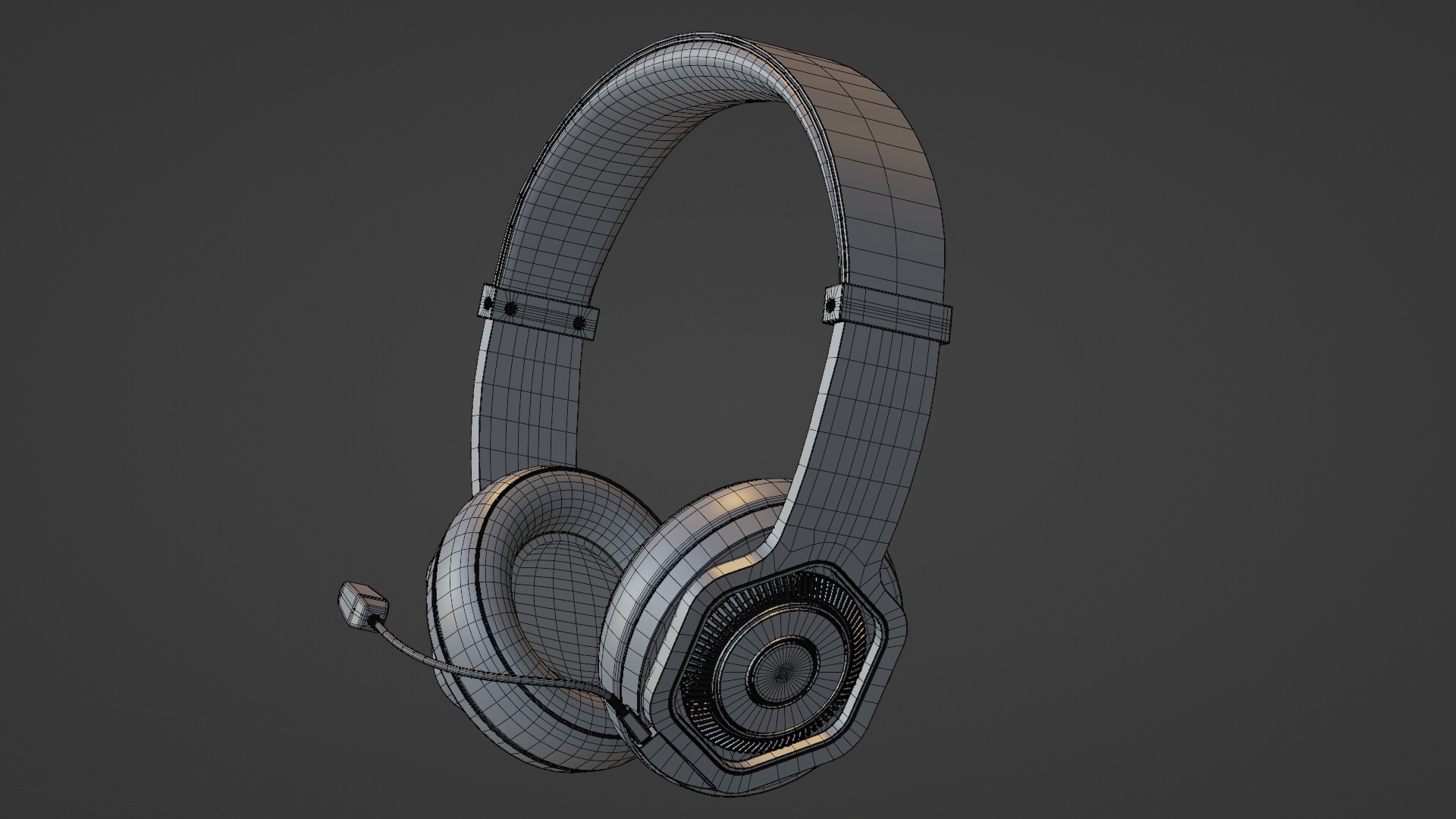 NeonStrike Gaming Headset Low-poly 3D model_1