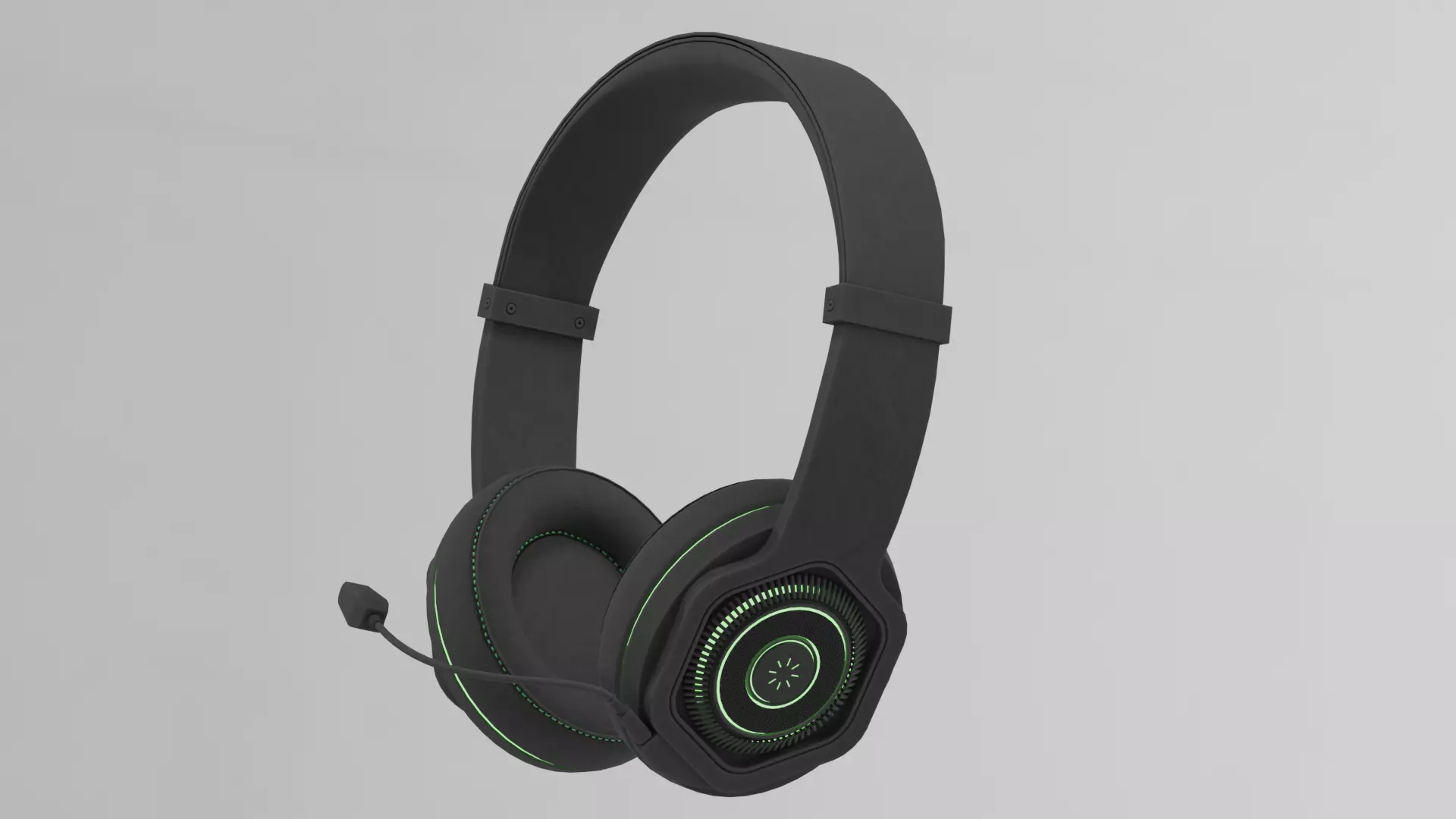 NeonStrike Gaming Headset Low-poly 3D model_0