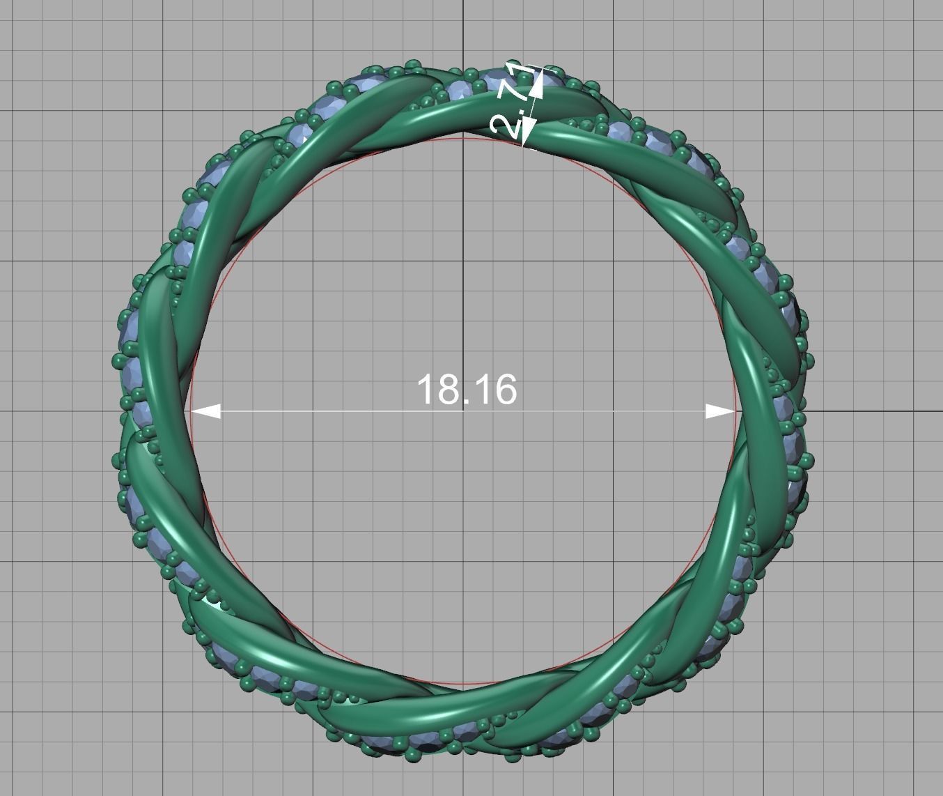 New Diamond Cuban Chain Links Rings 6US and 8US sizes  3D Model Collection_14