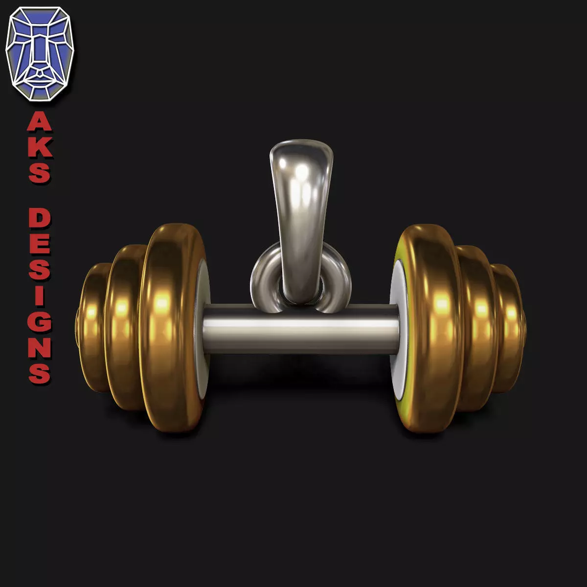Pendant jewelry for mens dumbell v157 3D print model