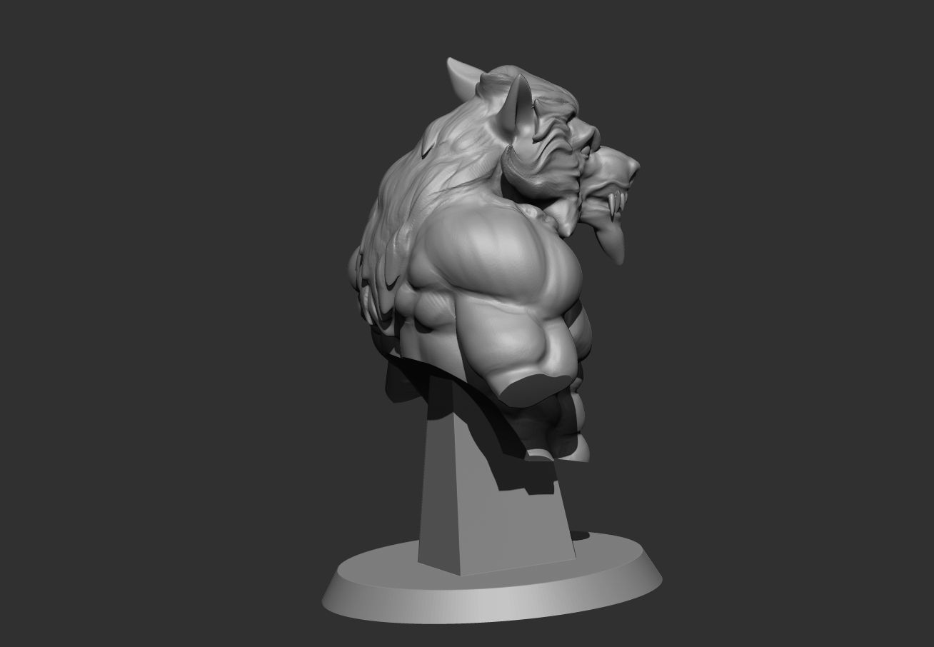 Werwolf Bust  3D print model_5