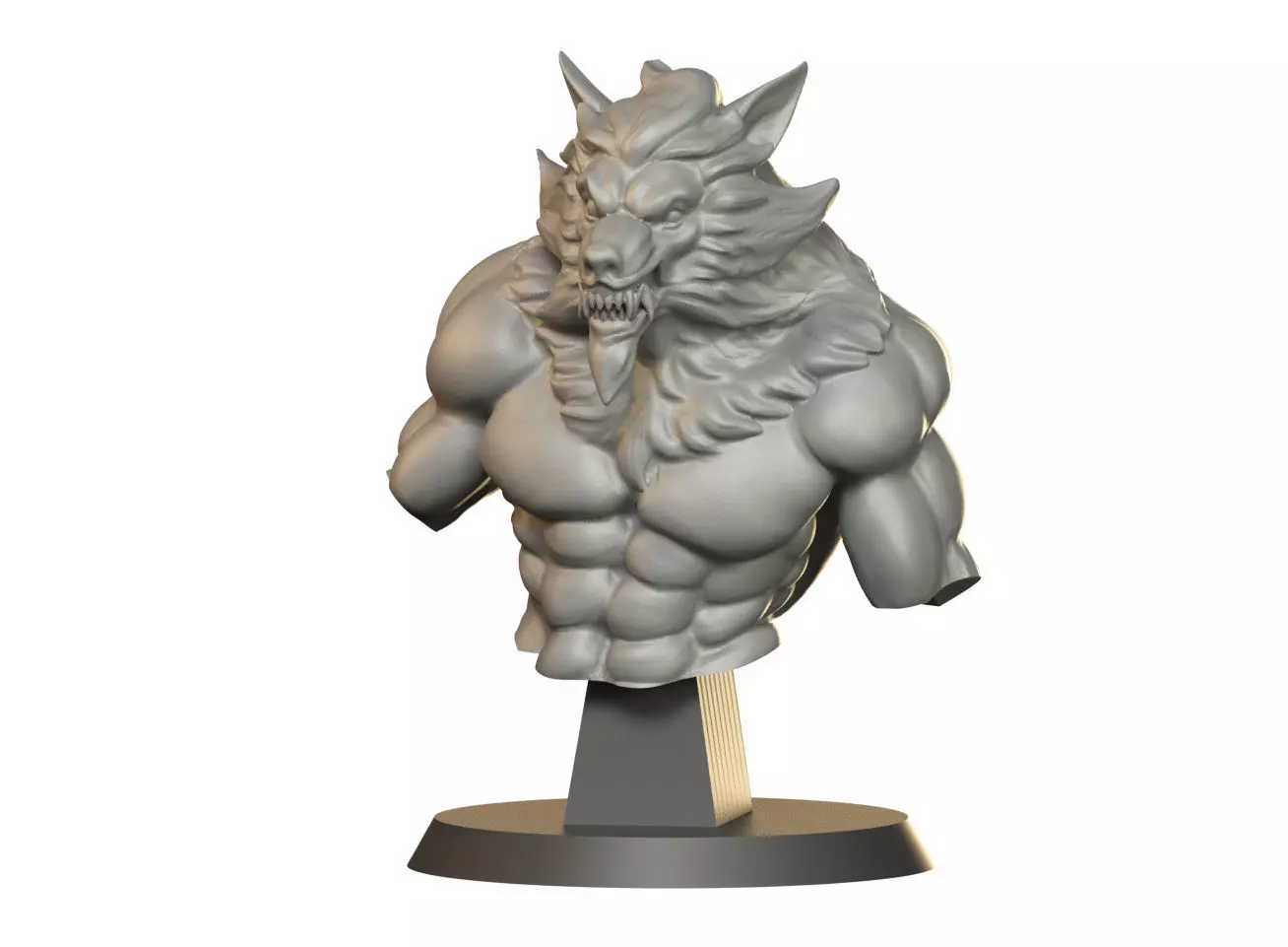 Werwolf Bust  3D print model_0