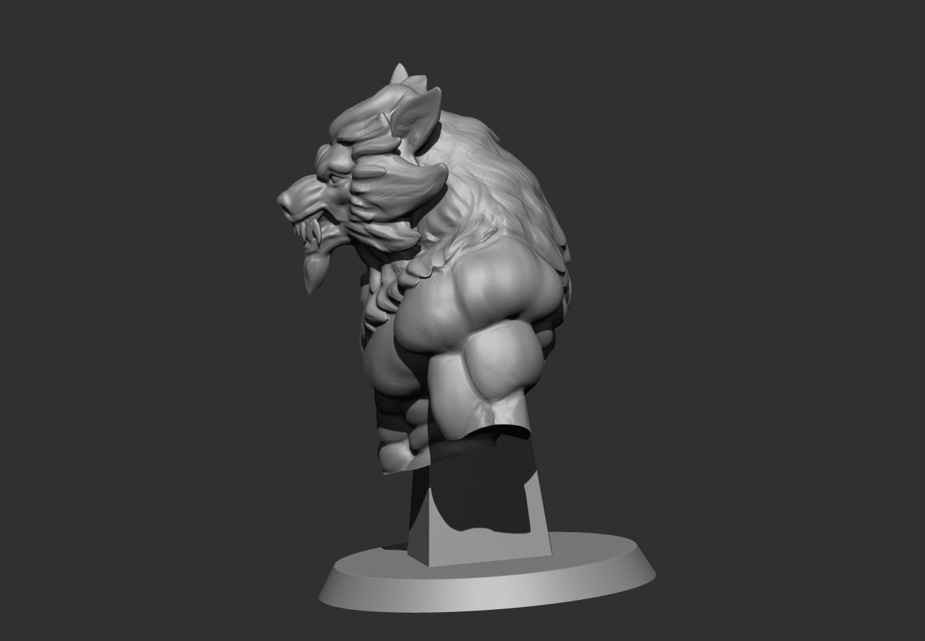Werwolf Bust  3D print model_3