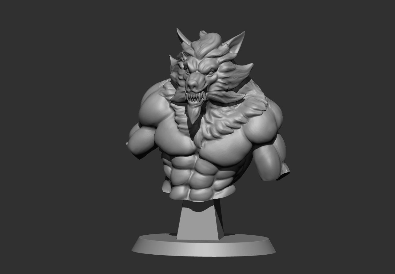 Werwolf Bust  3D print model_1