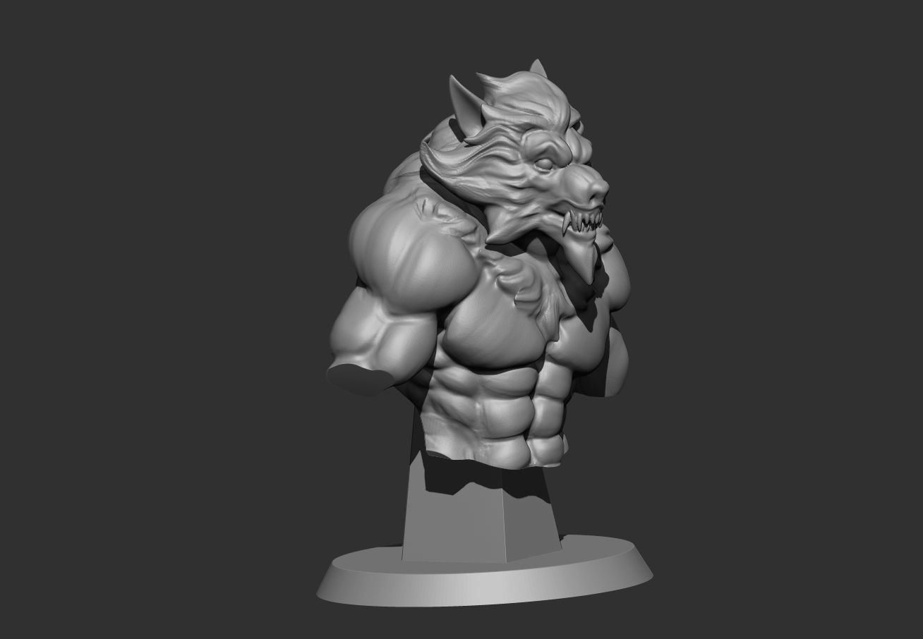 Werwolf Bust  3D print model_6