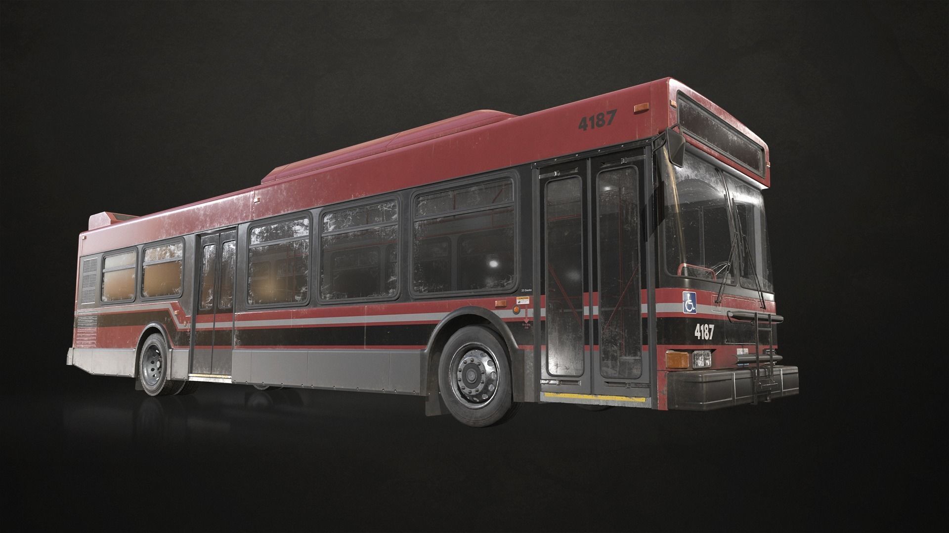 City Bus V4 Low-poly 3D model_8