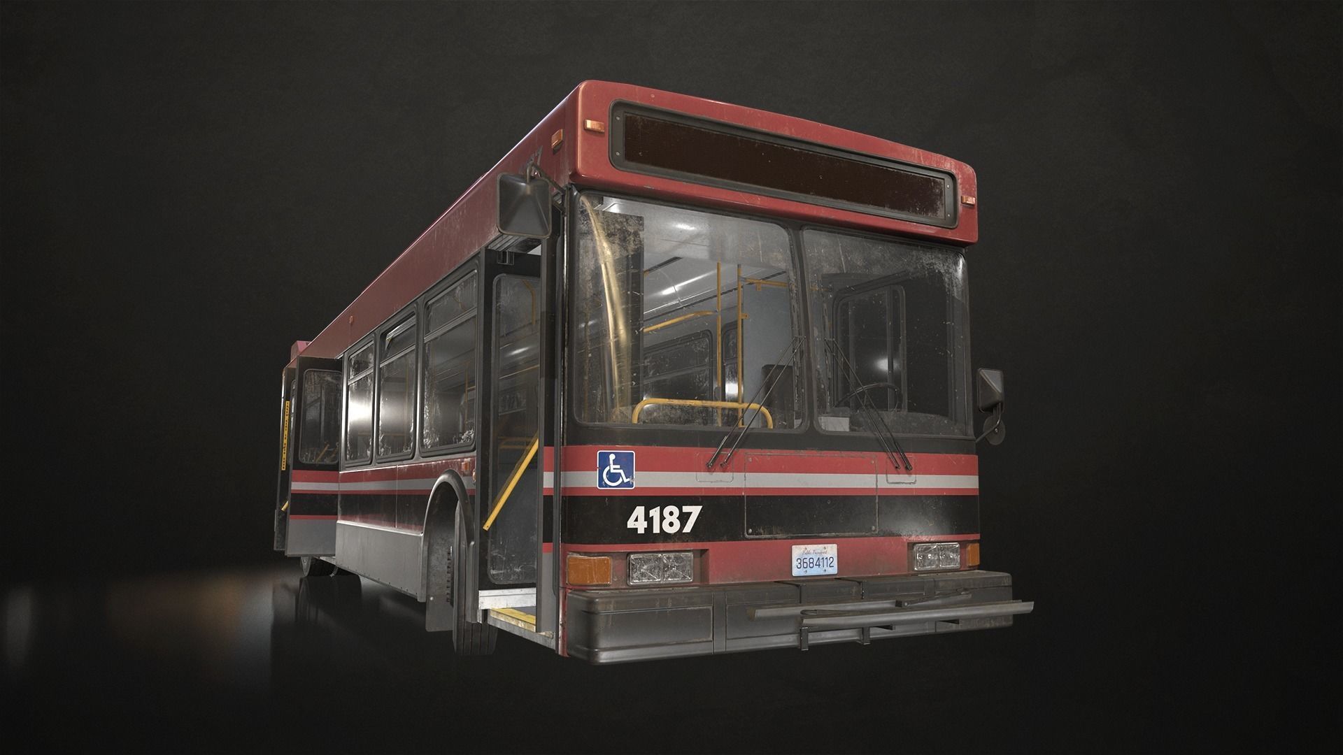 City Bus V4 Low-poly 3D model_2