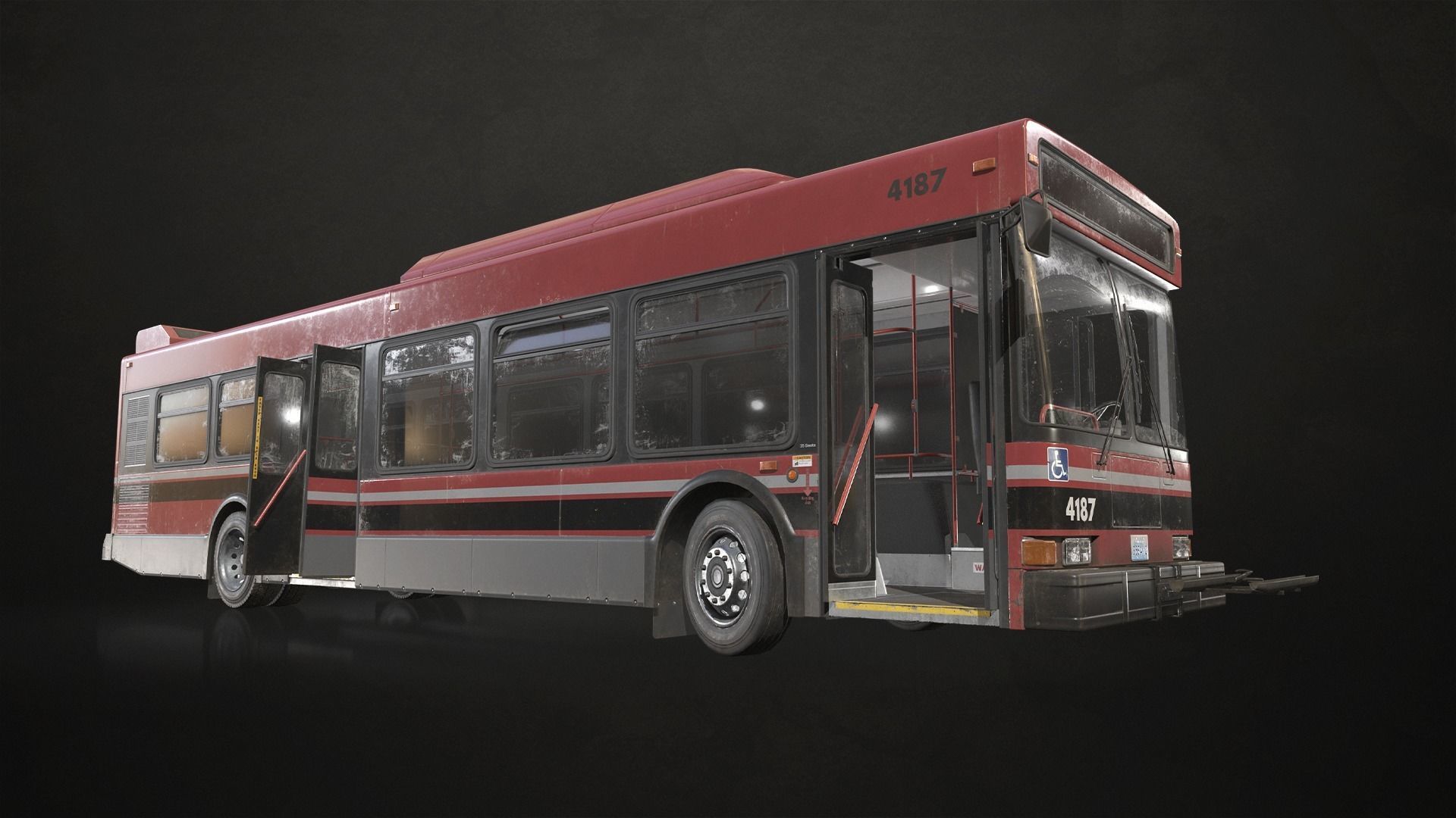 City Bus V4 Low-poly 3D model_9