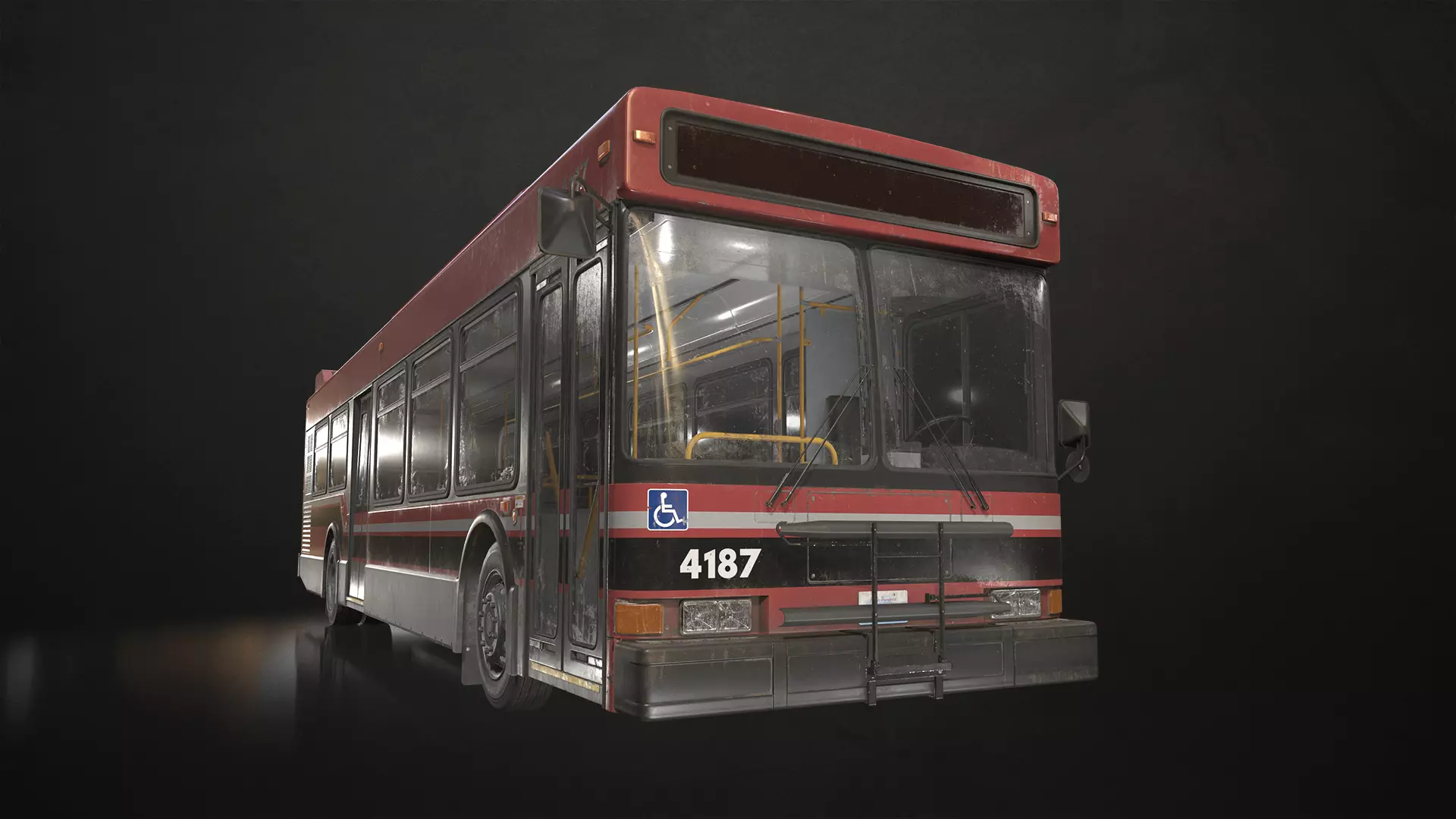 City Bus V4 Low-poly 3D model_0