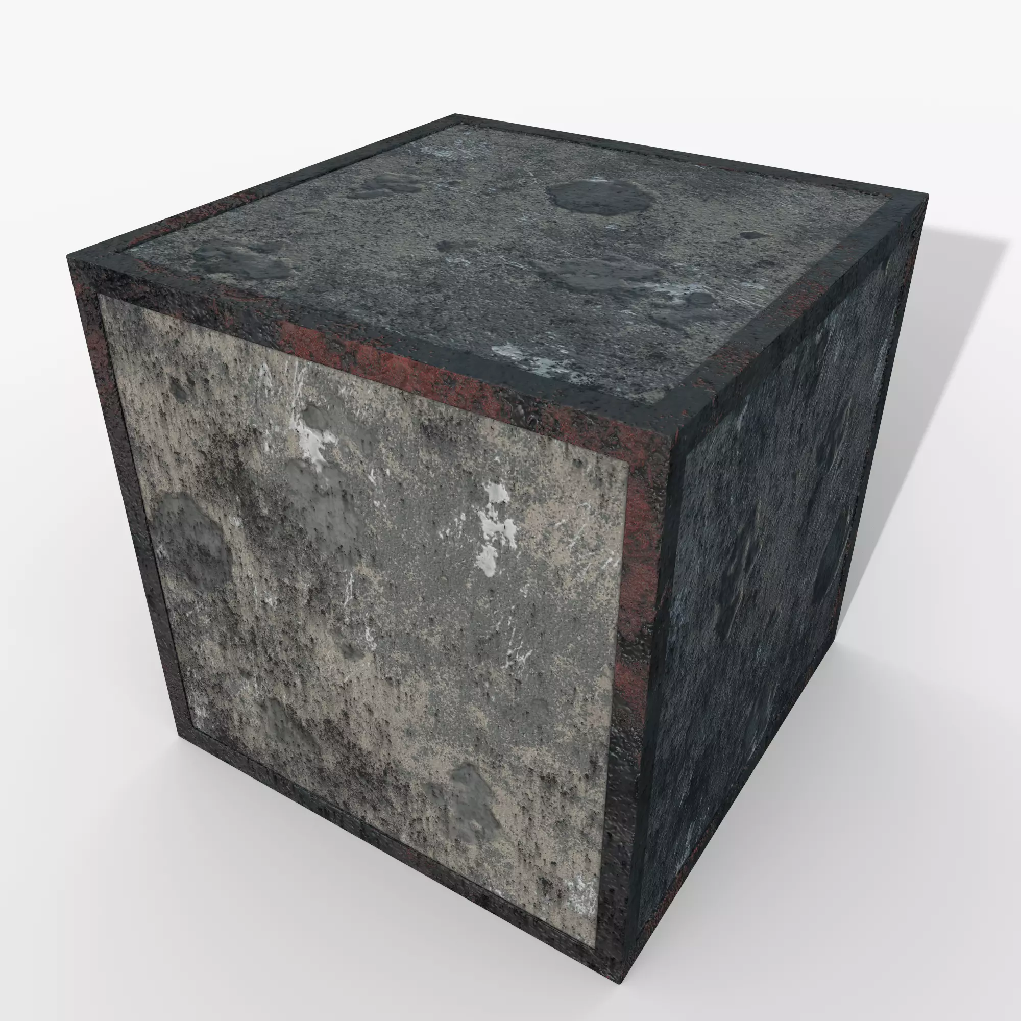 Concrete block 1m Low-poly 3D model