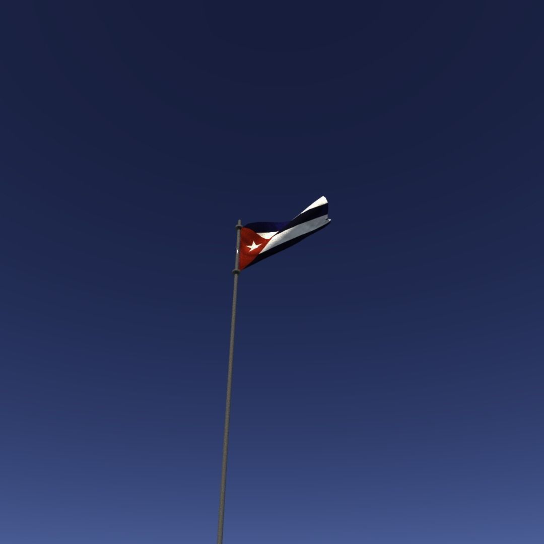 Flag of Cuba Low-poly 3D model_14