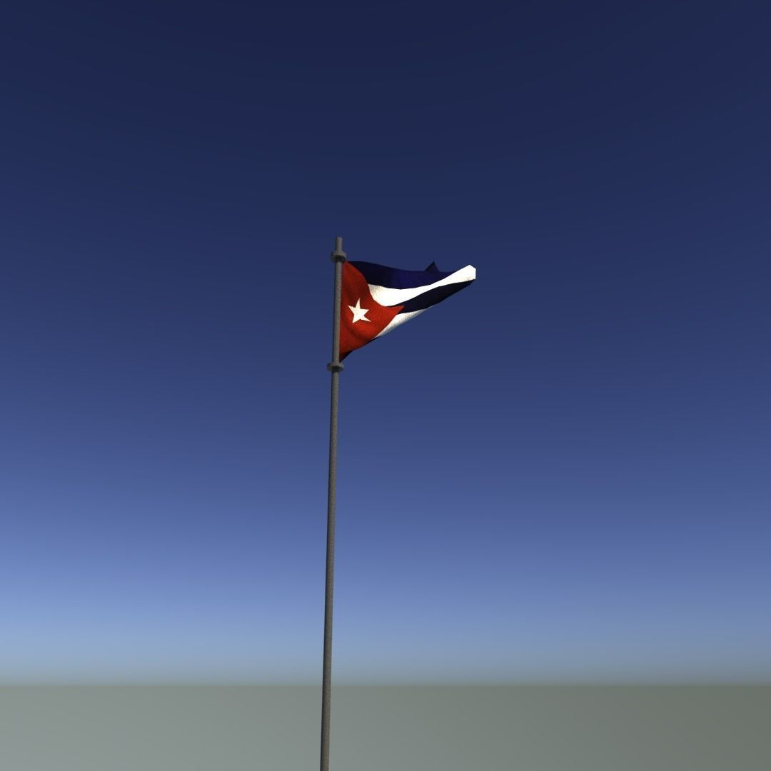 Flag of Cuba Low-poly 3D model_10