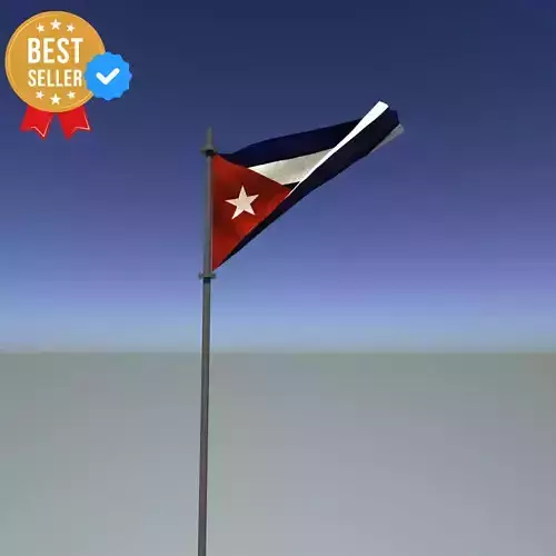 Flag of Cuba Low-poly 3D model