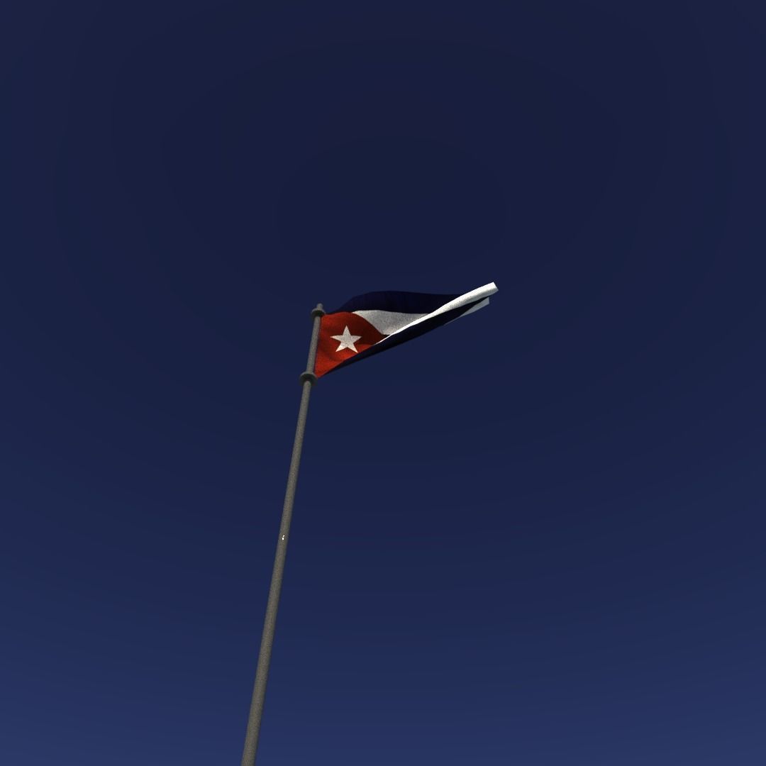 Flag of Cuba Low-poly 3D model_7