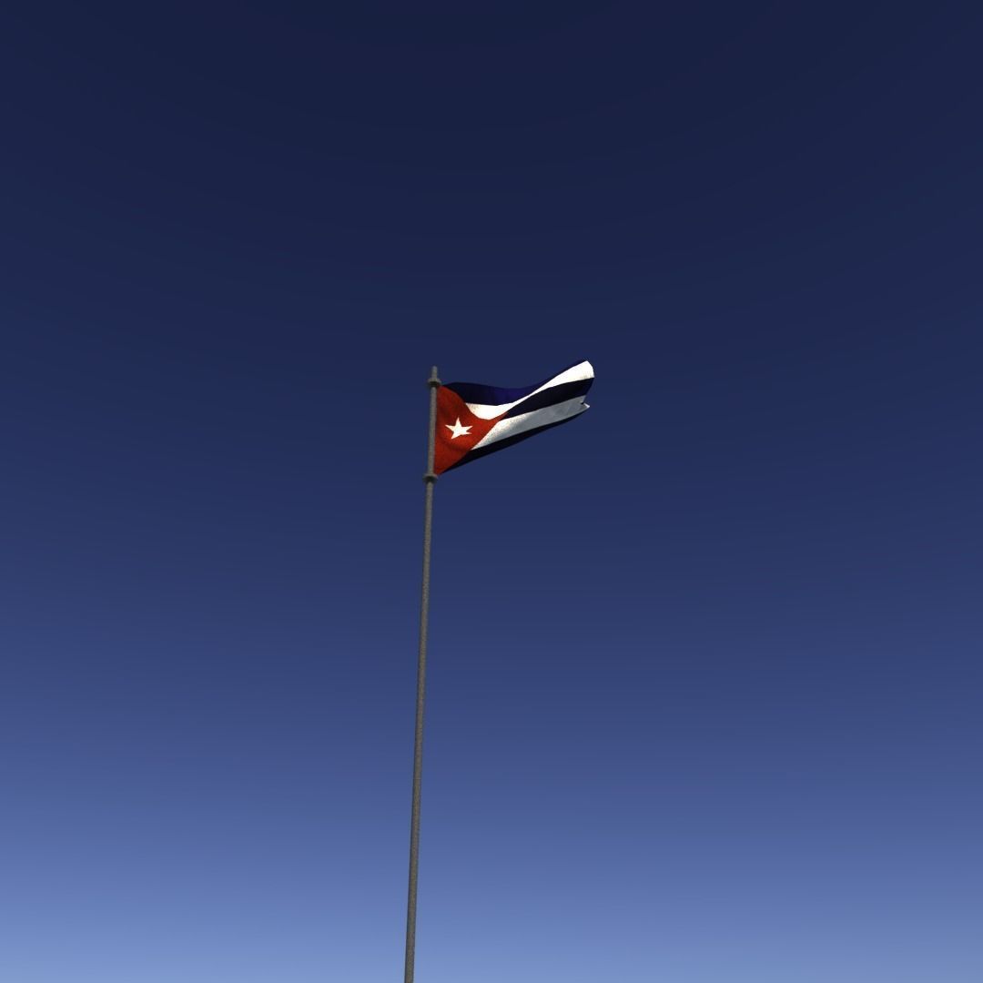 Flag of Cuba Low-poly 3D model_12
