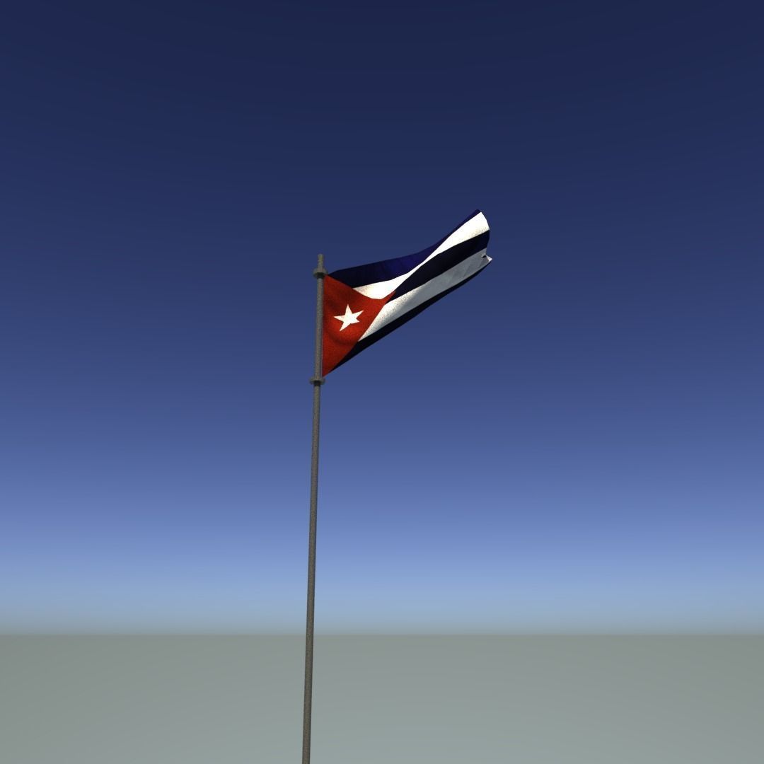 Flag of Cuba Low-poly 3D model_11