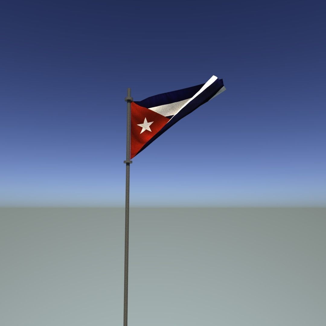 Flag of Cuba Low-poly 3D model_9