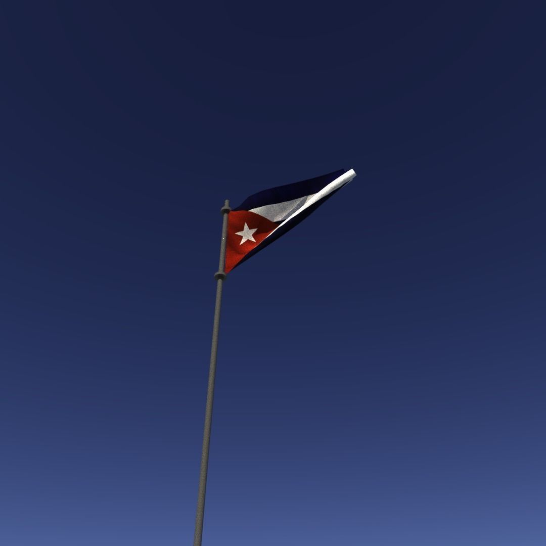 Flag of Cuba Low-poly 3D model_5