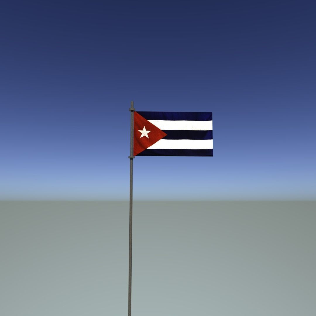 Flag of Cuba Low-poly 3D model_2