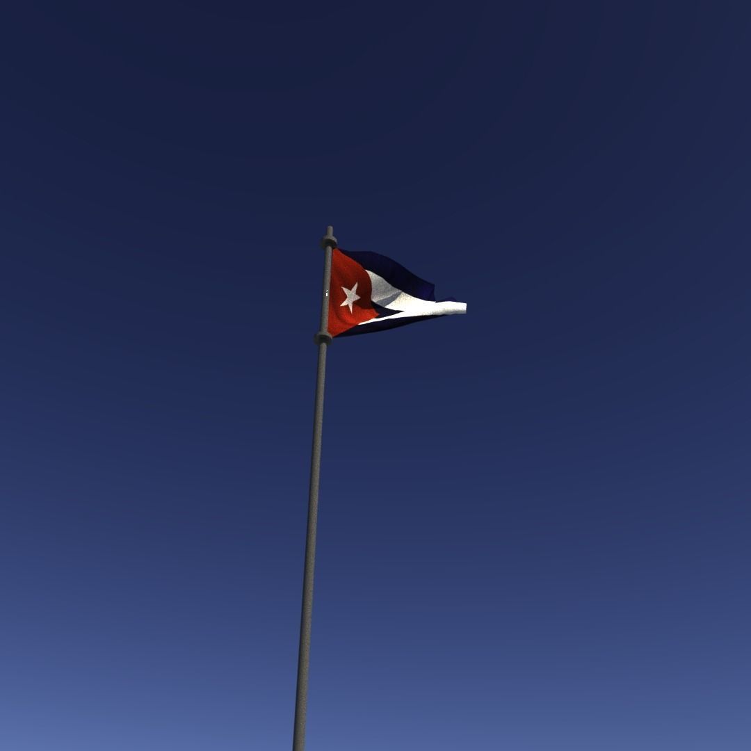 Flag of Cuba Low-poly 3D model_4
