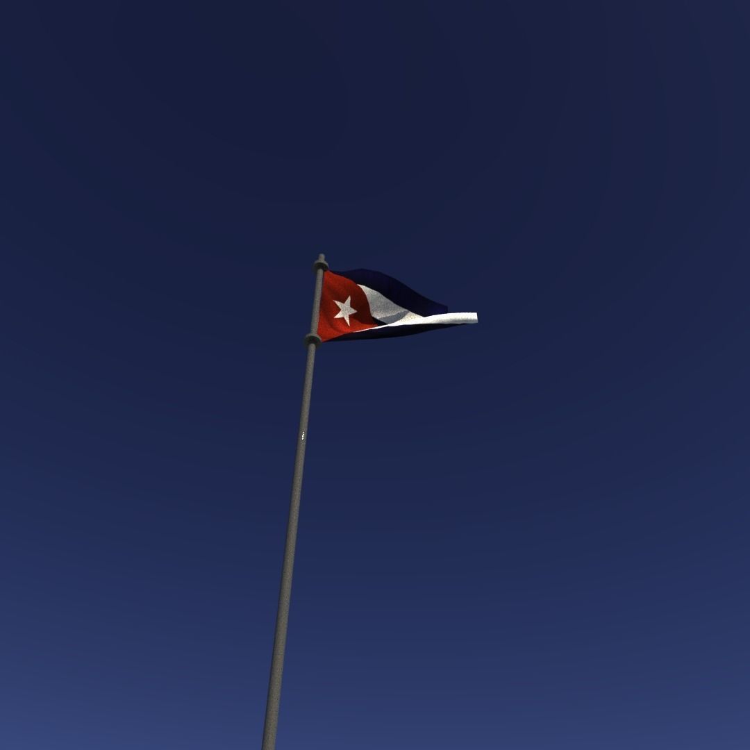 Flag of Cuba Low-poly 3D model_6