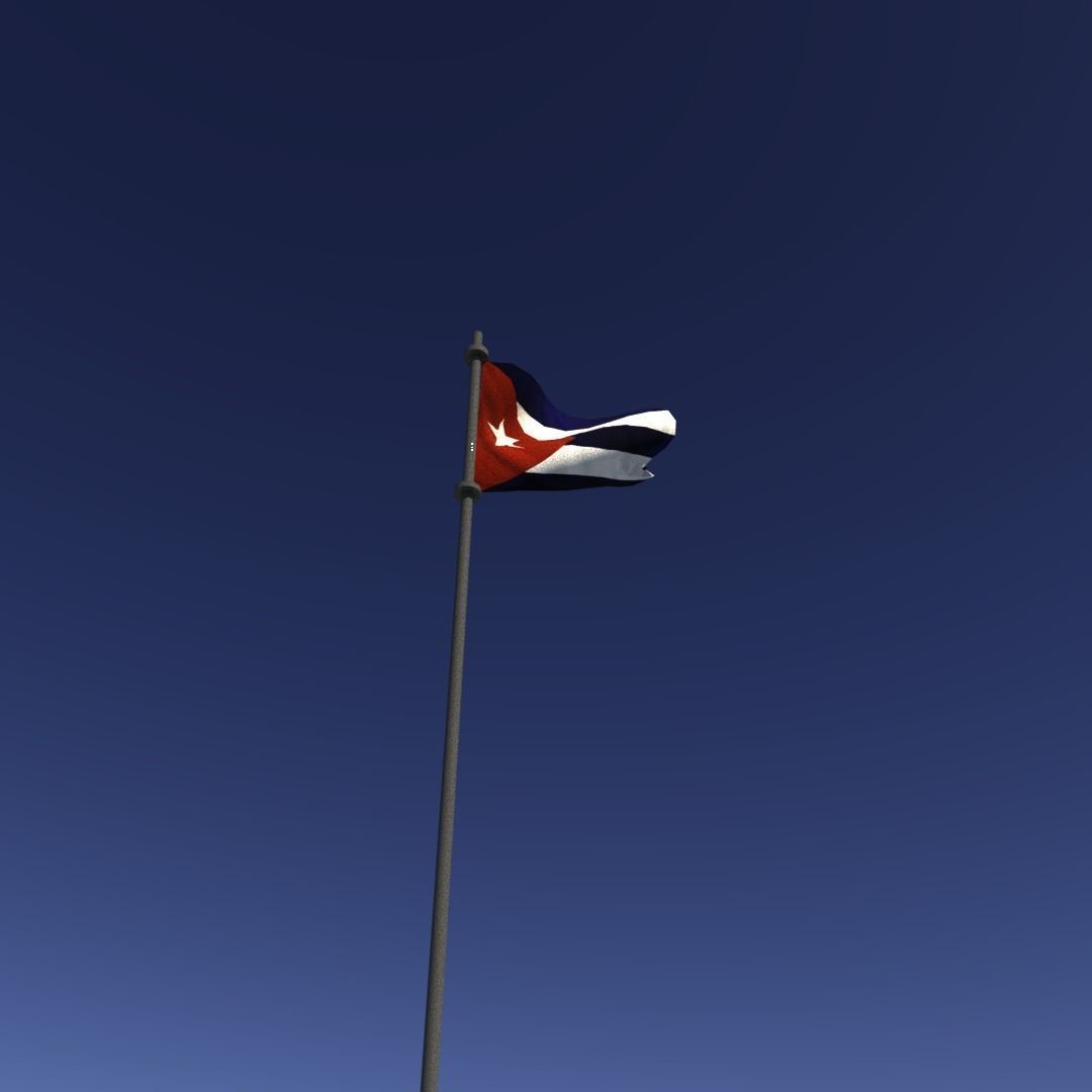 Flag of Cuba Low-poly 3D model_15