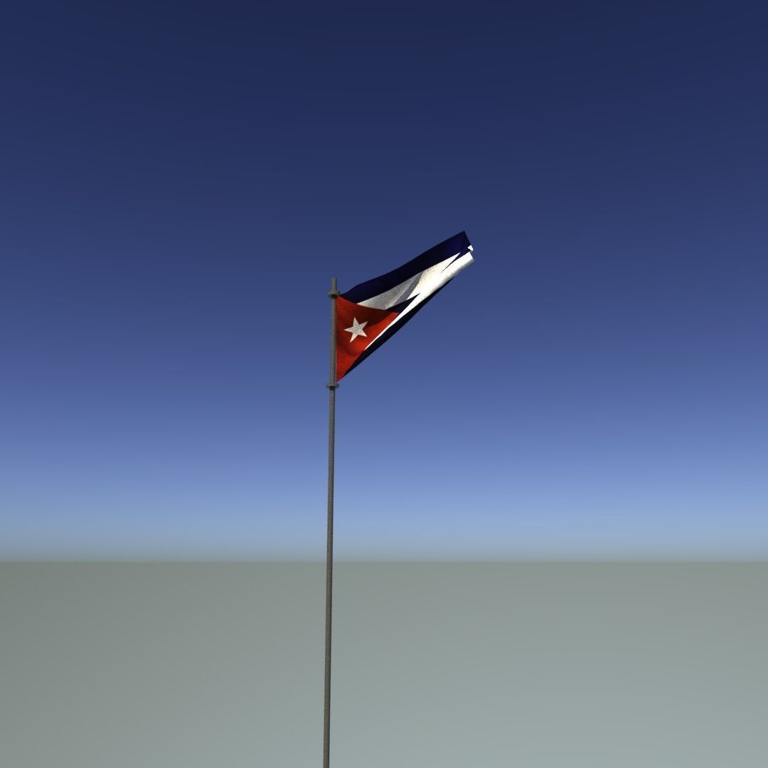 Flag of Cuba Low-poly 3D model_3